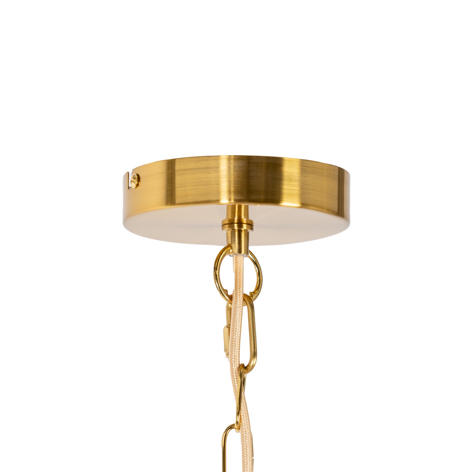 Luster Lindby Elanova, mosadz, 10 svetiel, Ø 80 cm, E14