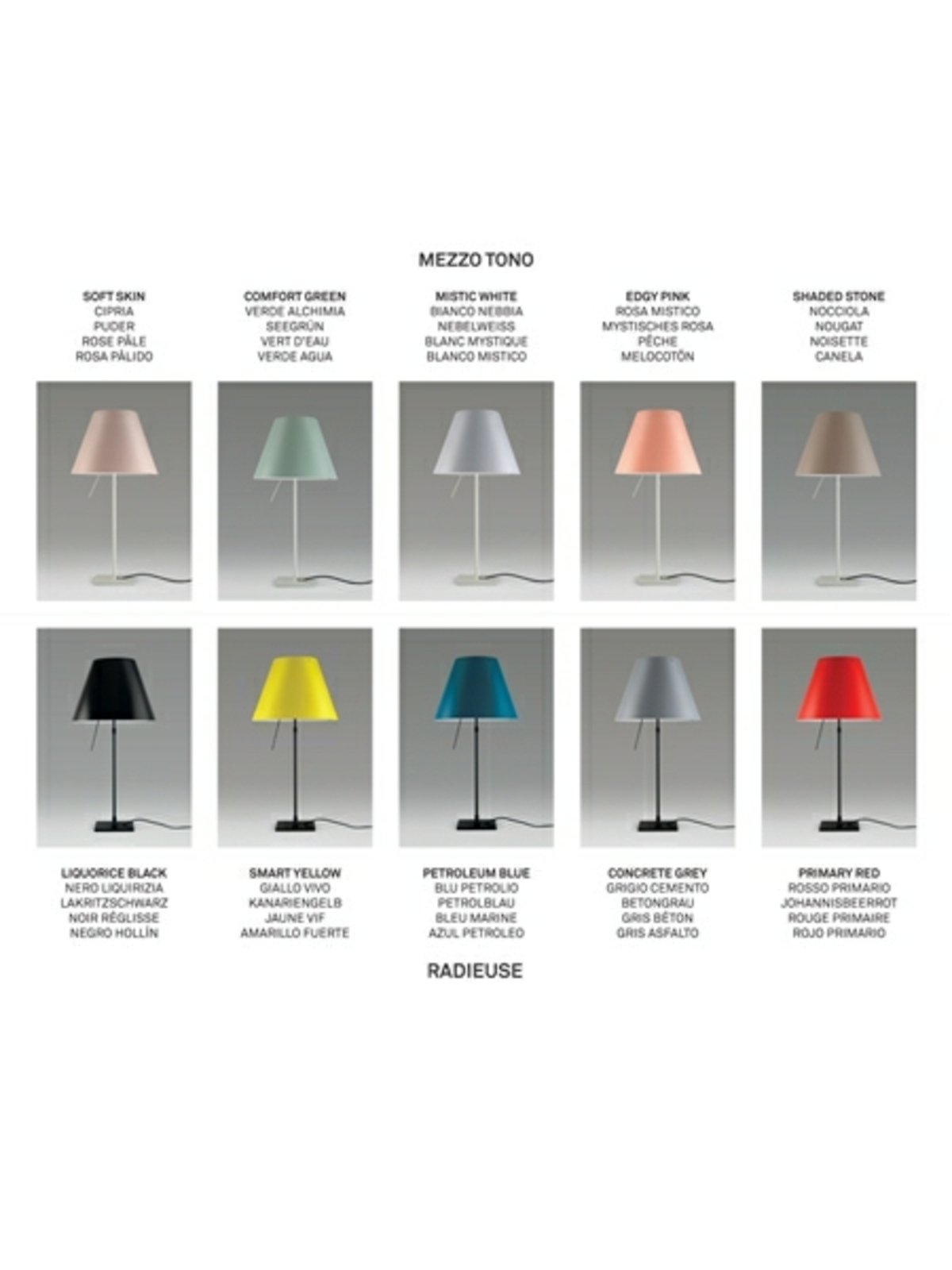 Costanza Floor Lamp with Dimmer Aluminium with Primary Red - Luceplan