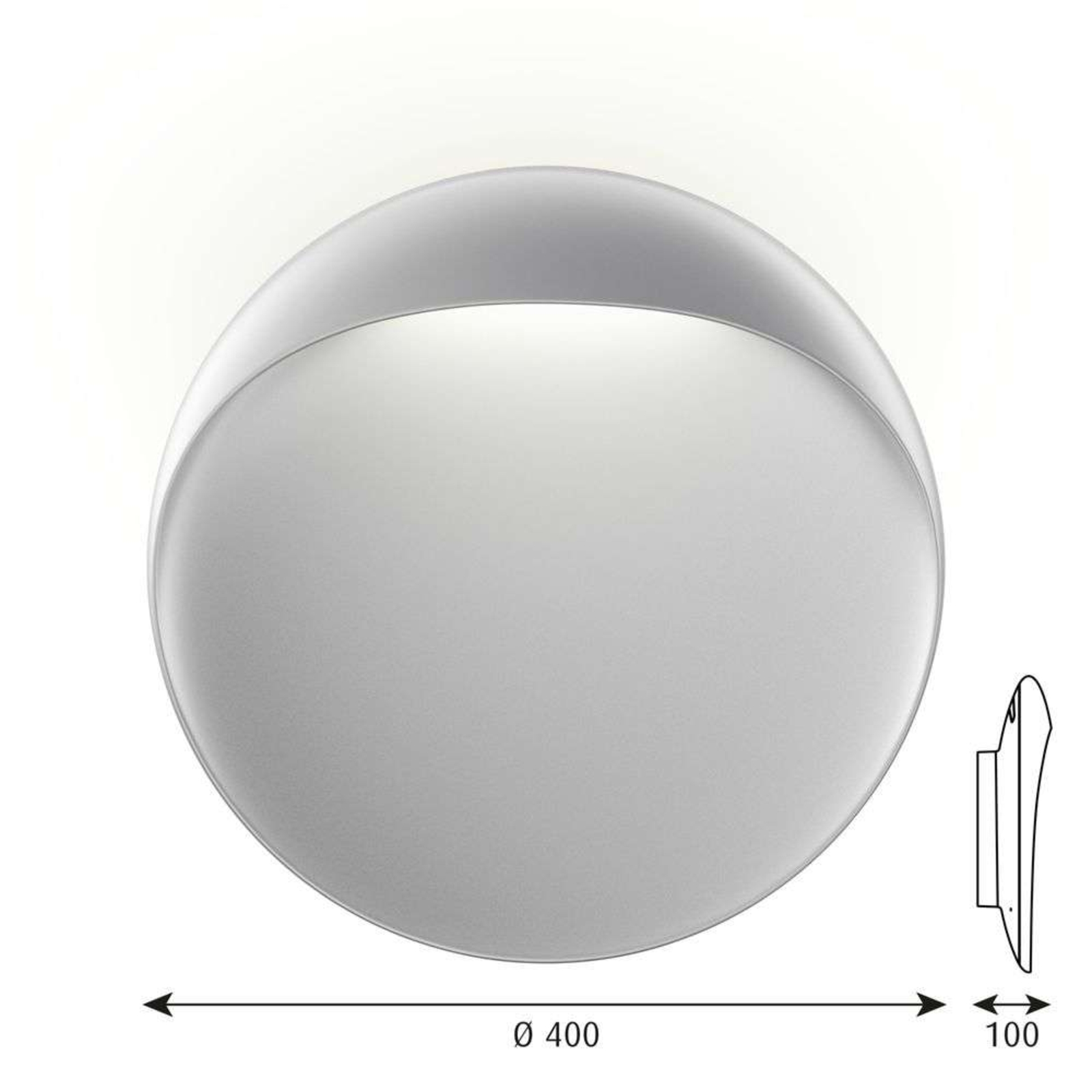 Flindt Wall Lamp Ø400 2700K Alu Grey - Louis Poulsen