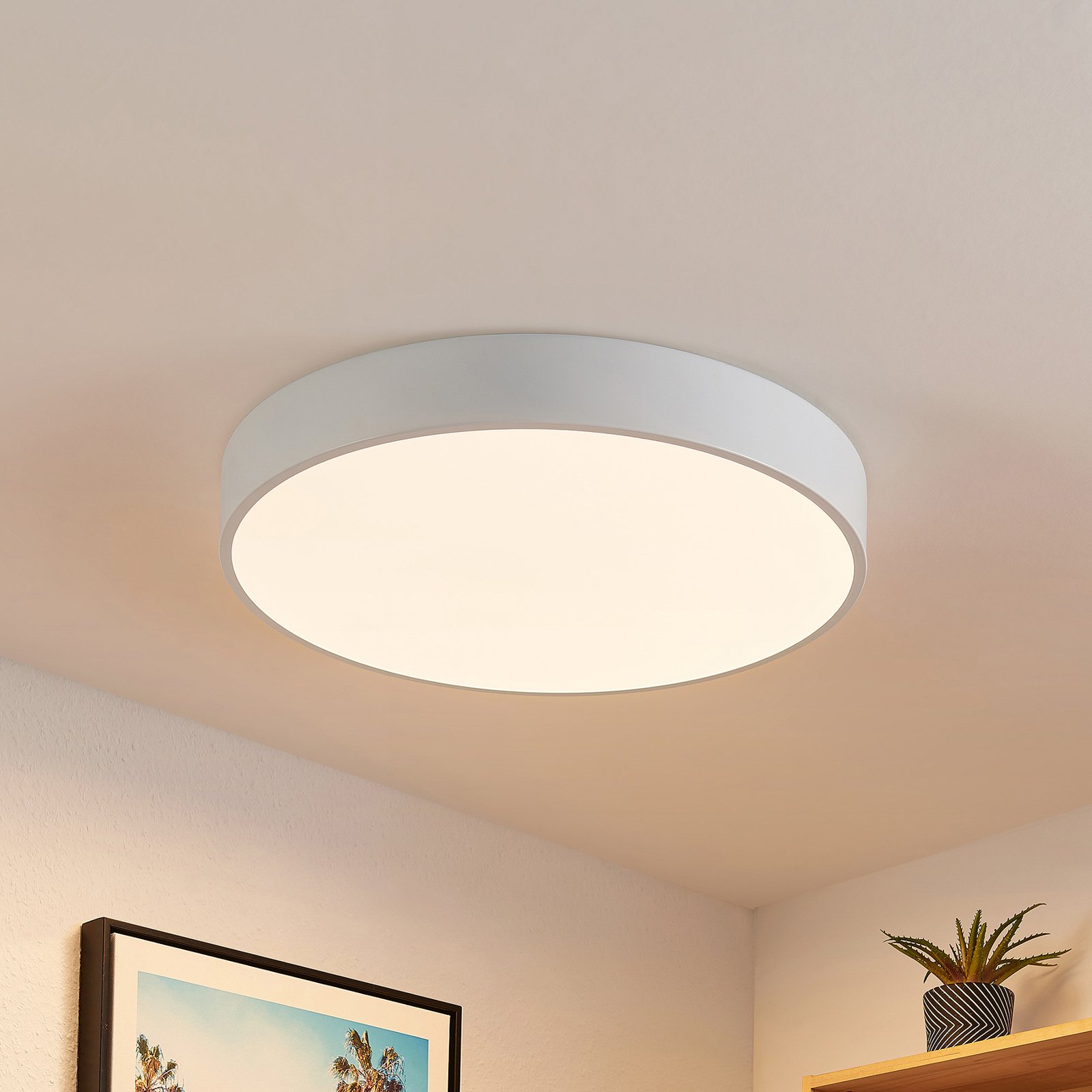Lindby LED-Deckenleuchte Simera, Ø 50cm, weiß, dimmbar
