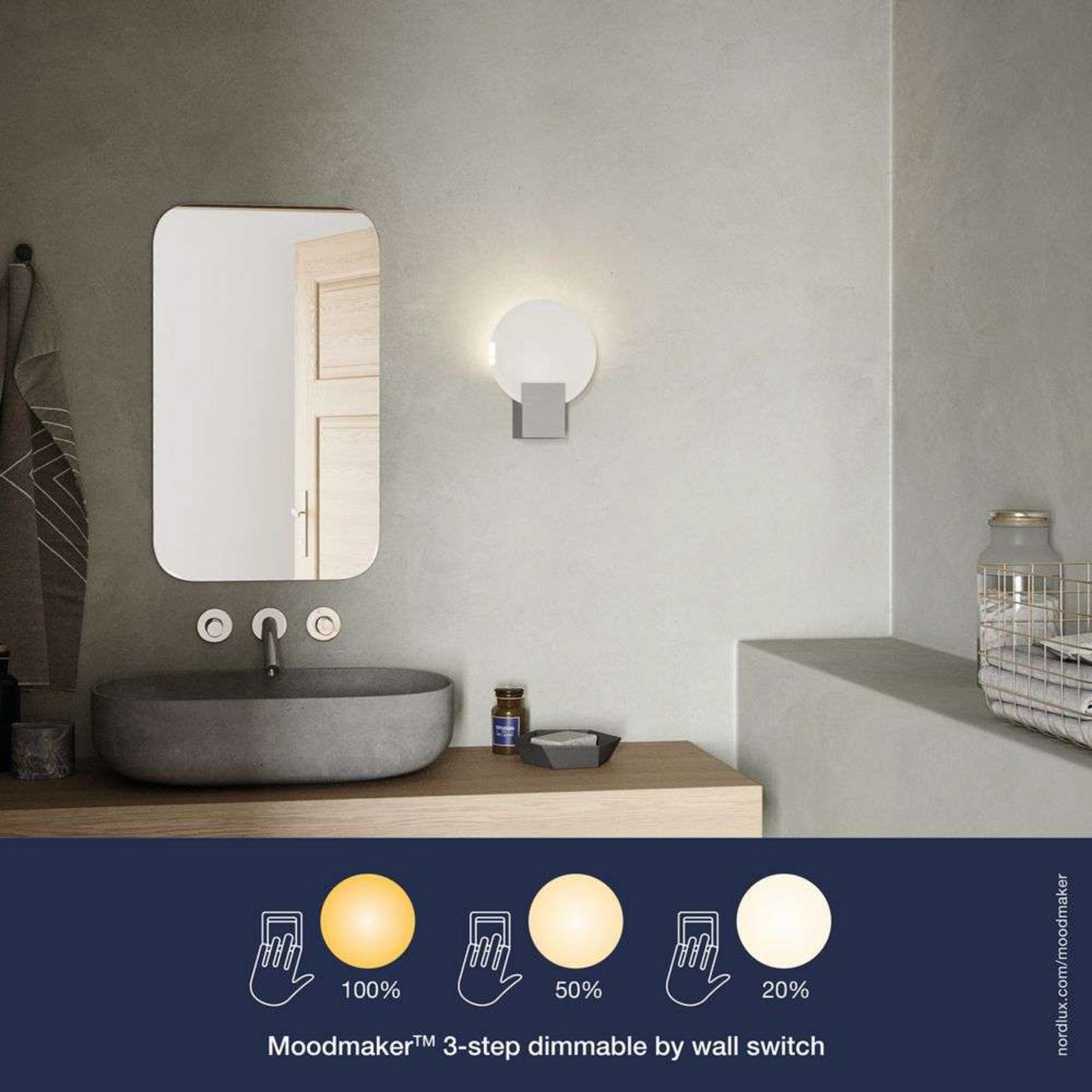Hester Candeeiro de Parede Dim. White - Nordlux