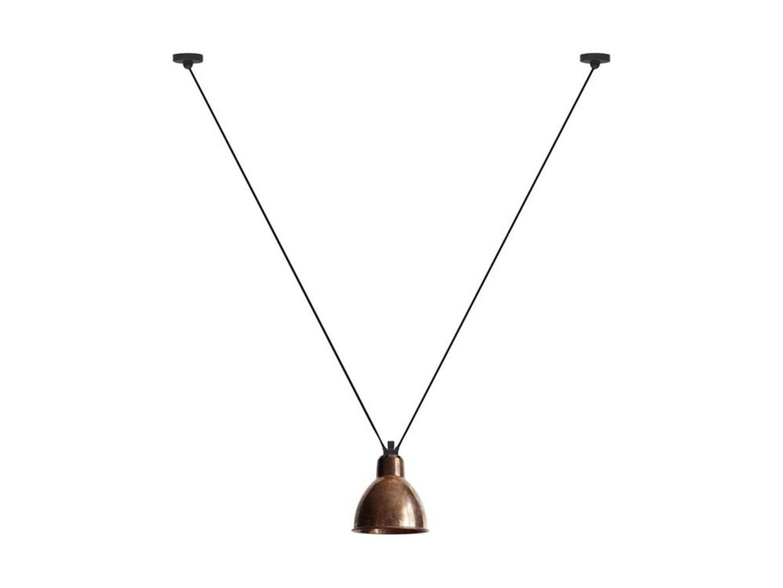 323 L Pendant Round Raw Copper/White - Lampe Gras