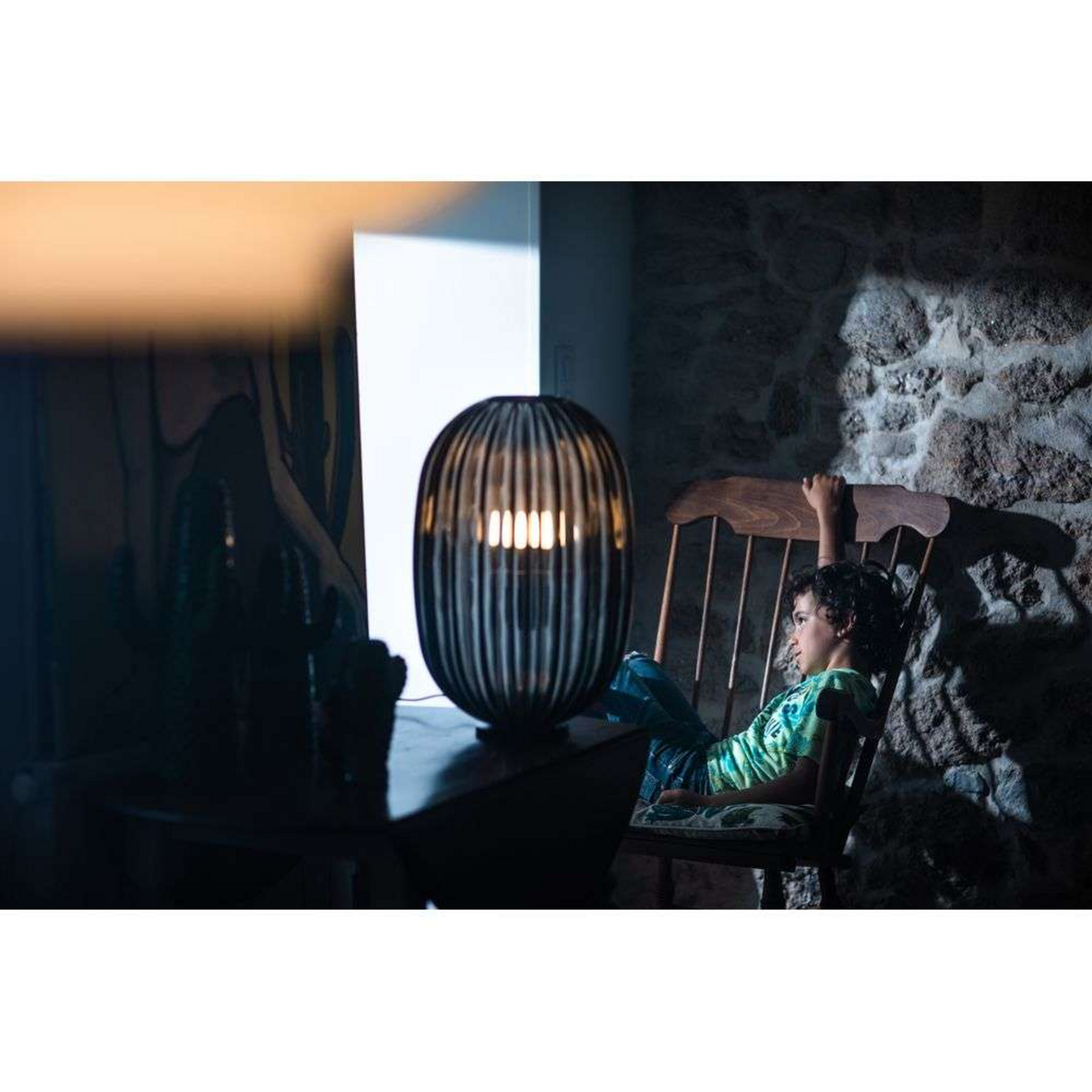 Plass Moyen Lampe de Table avec Variateur Gris - Foscarini