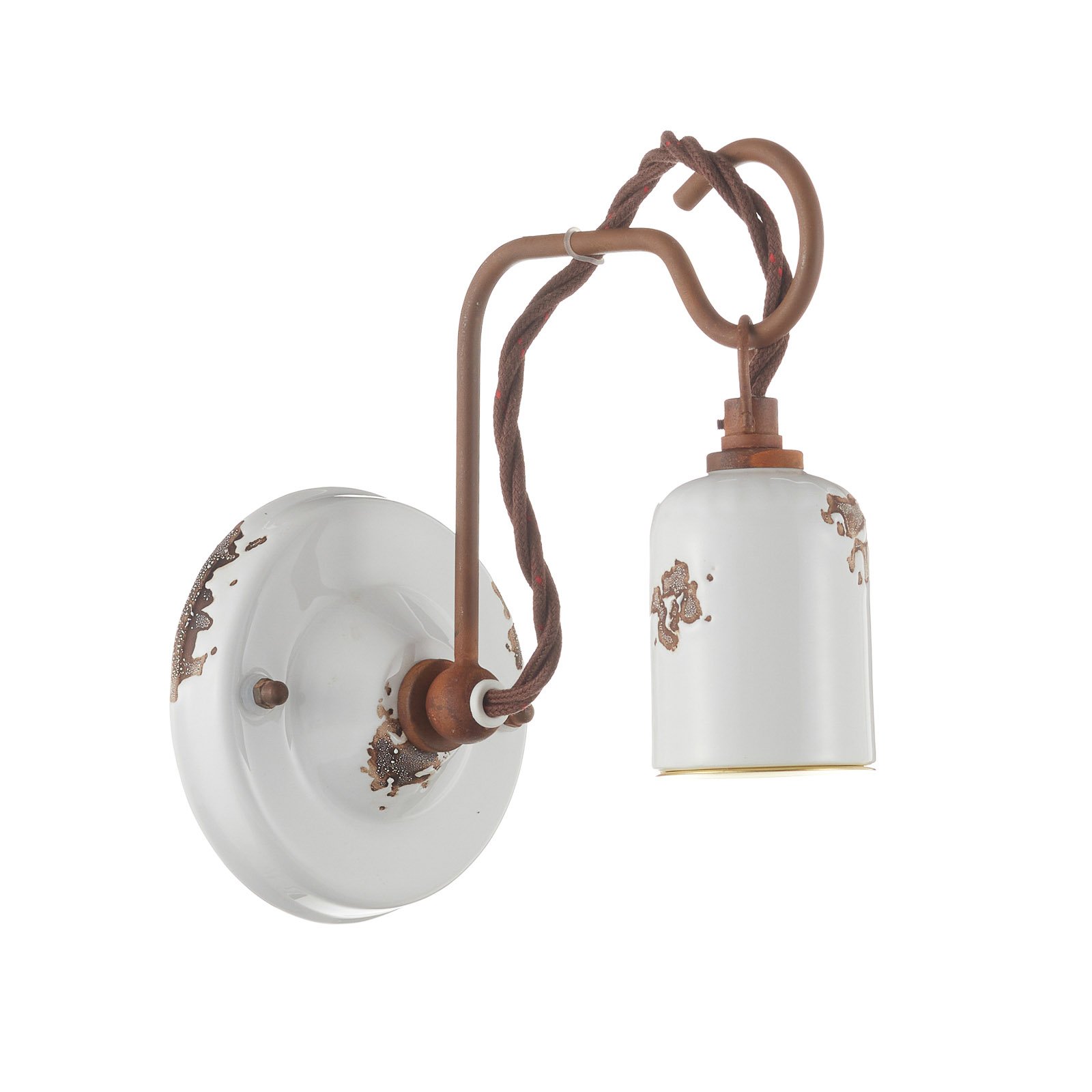 C665 vägglampa i vit vintagestil
