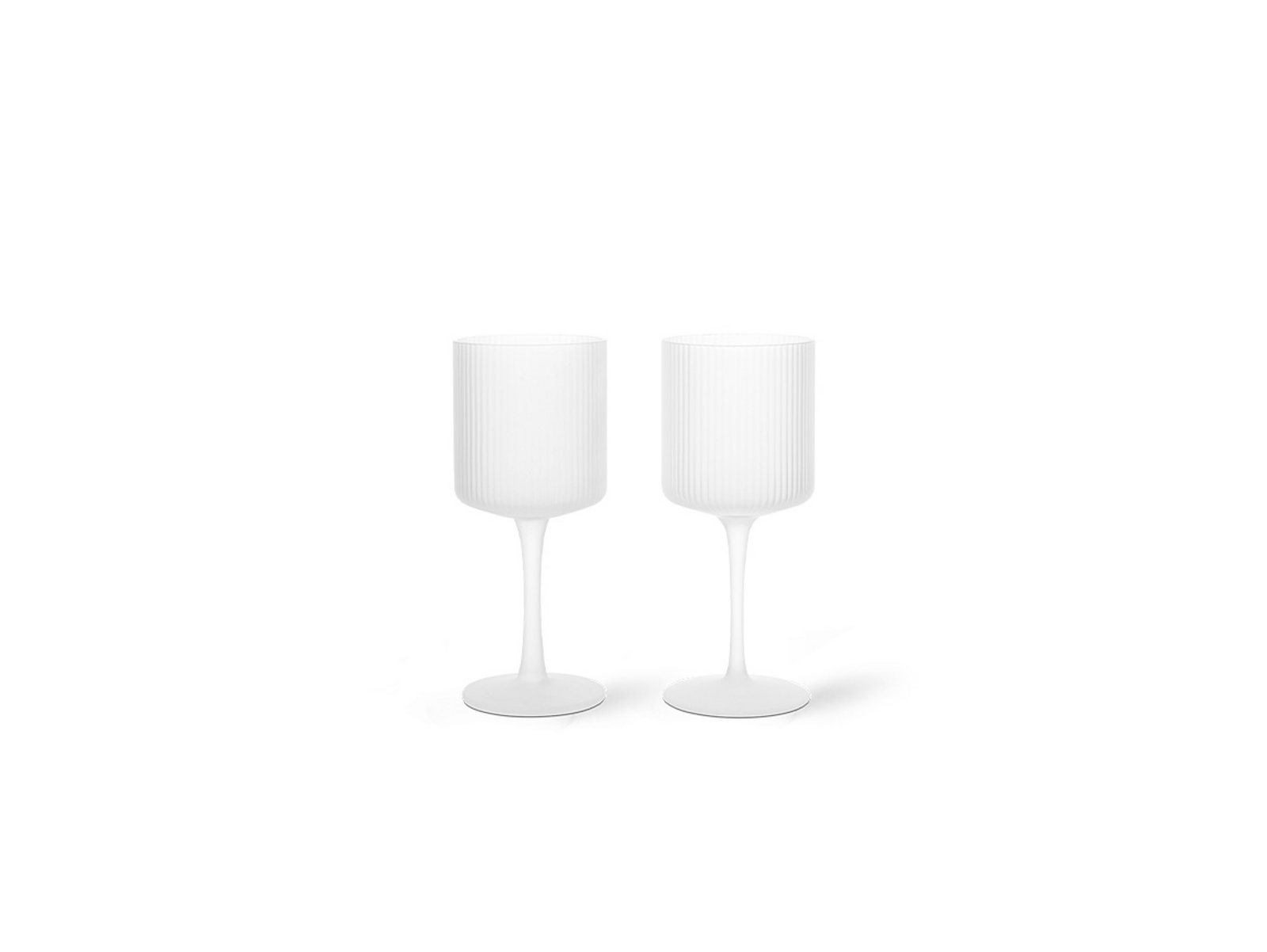 Ripple Biela Wine Glasses Set of 2 Frosted - Ferm Living