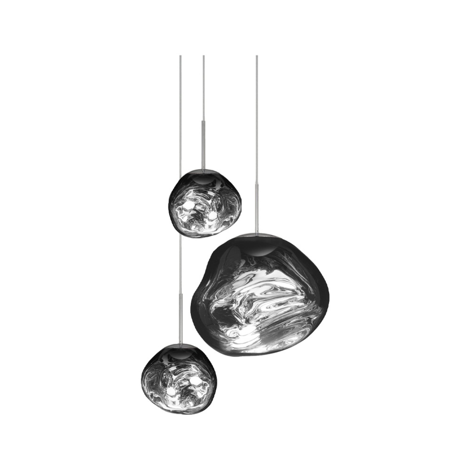 Melt Trio Round LED Visilica Krom - Tom Dixon