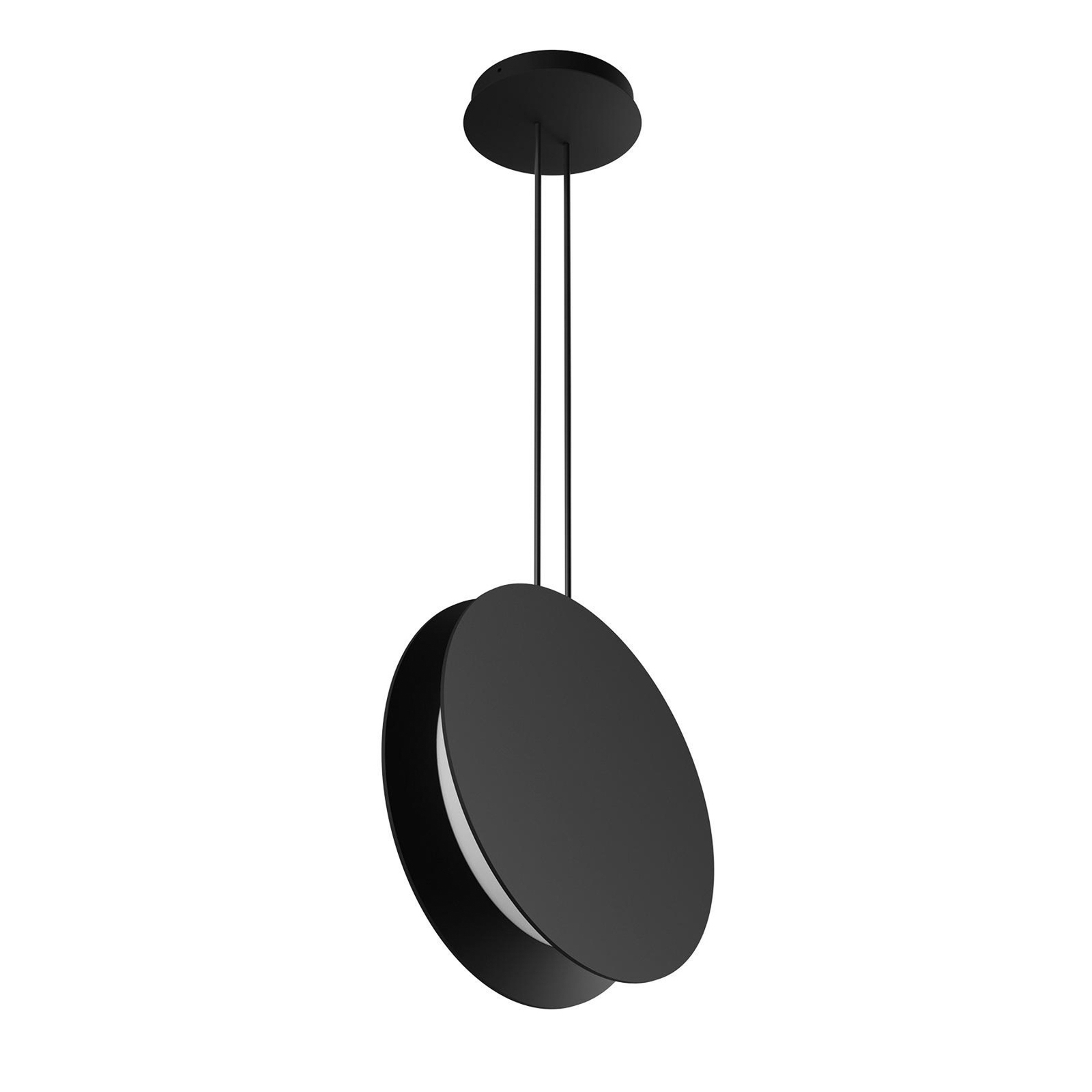 Yo-Yo LED pendant light, black, 2,700 K, aluminium, PMMA, dimmable