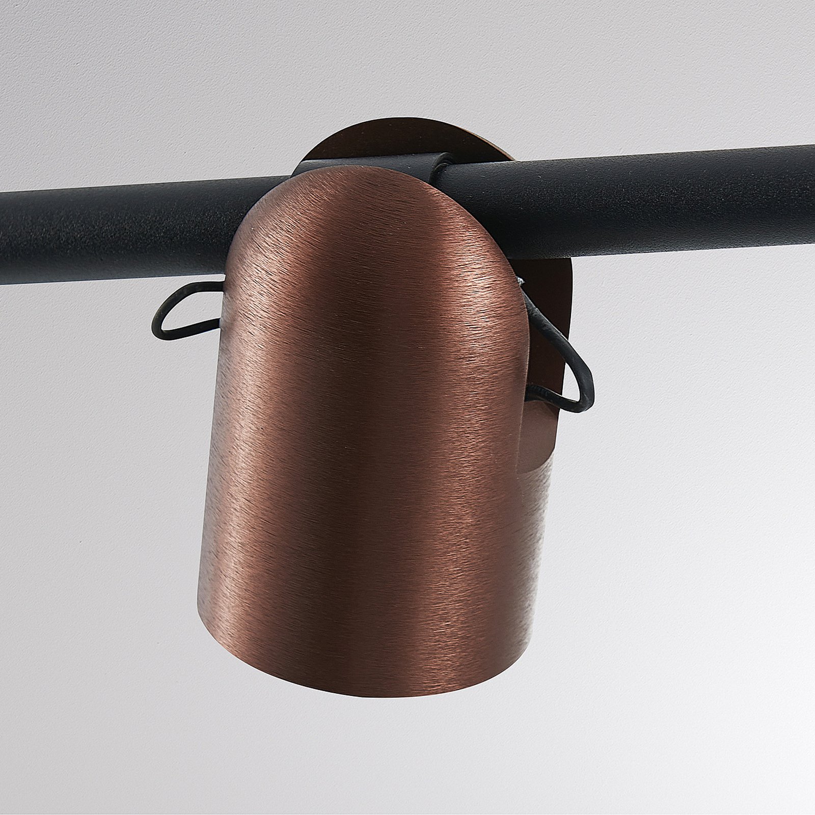Candeeiro suspenso Molto Luce Nuun PD, preto/castanho café, 4 lâmpadas.