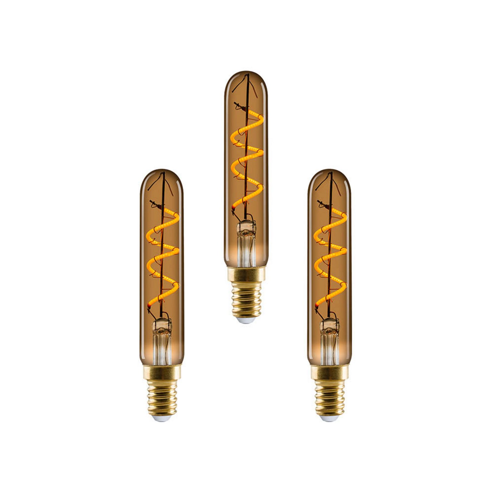 3-pack Gloeilamp LED 2W (80lm) Dimbaar T19 Golden  E14 - e3light