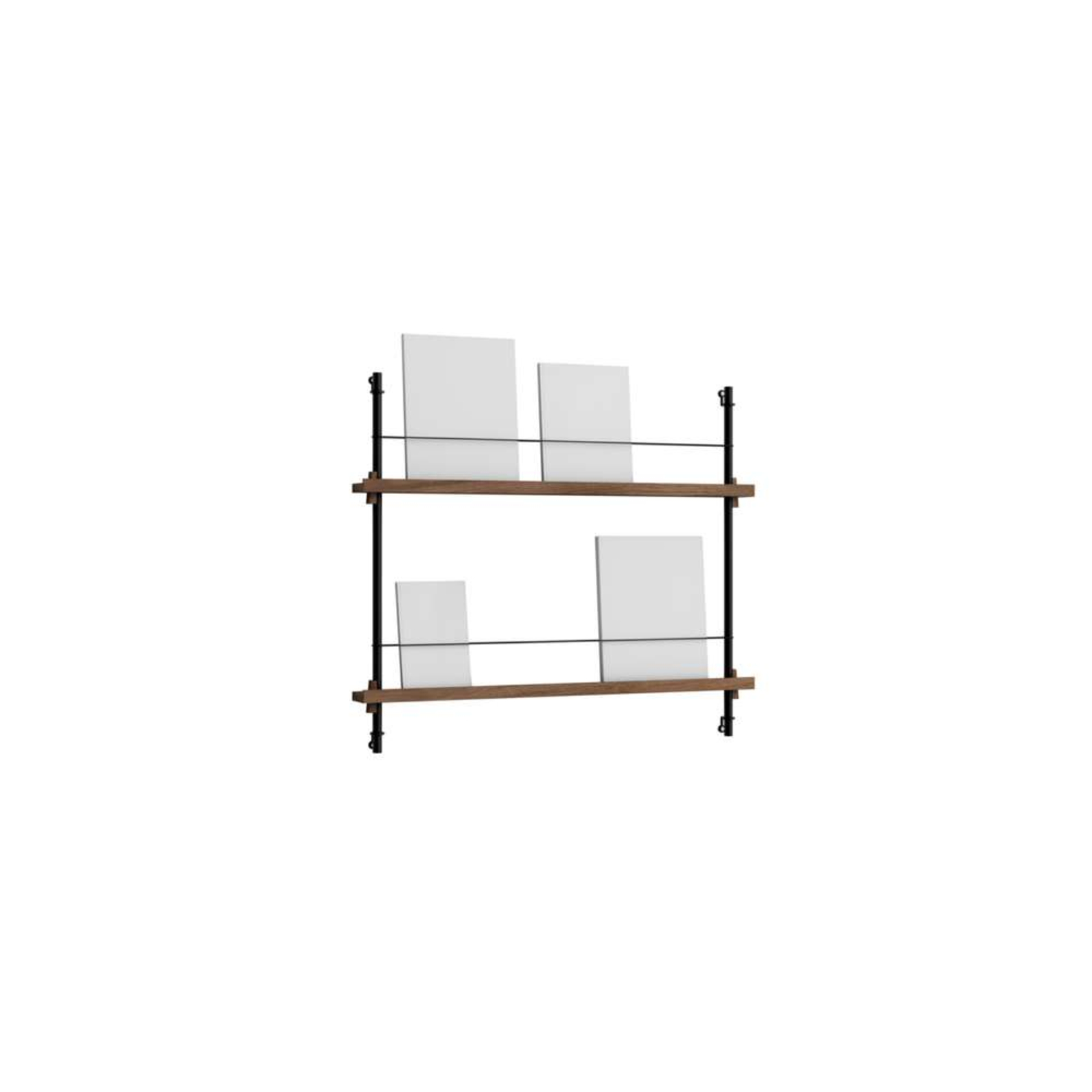 Magazine Shelving 65 Prateleira Smoked Oak/Black - Moebe