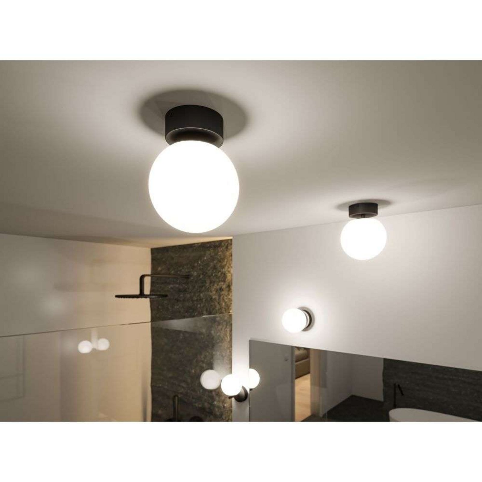 Gove LED Candeeiro de Tecto IP44 3000K 900lm Matt Preto/Satin - Paulmann
