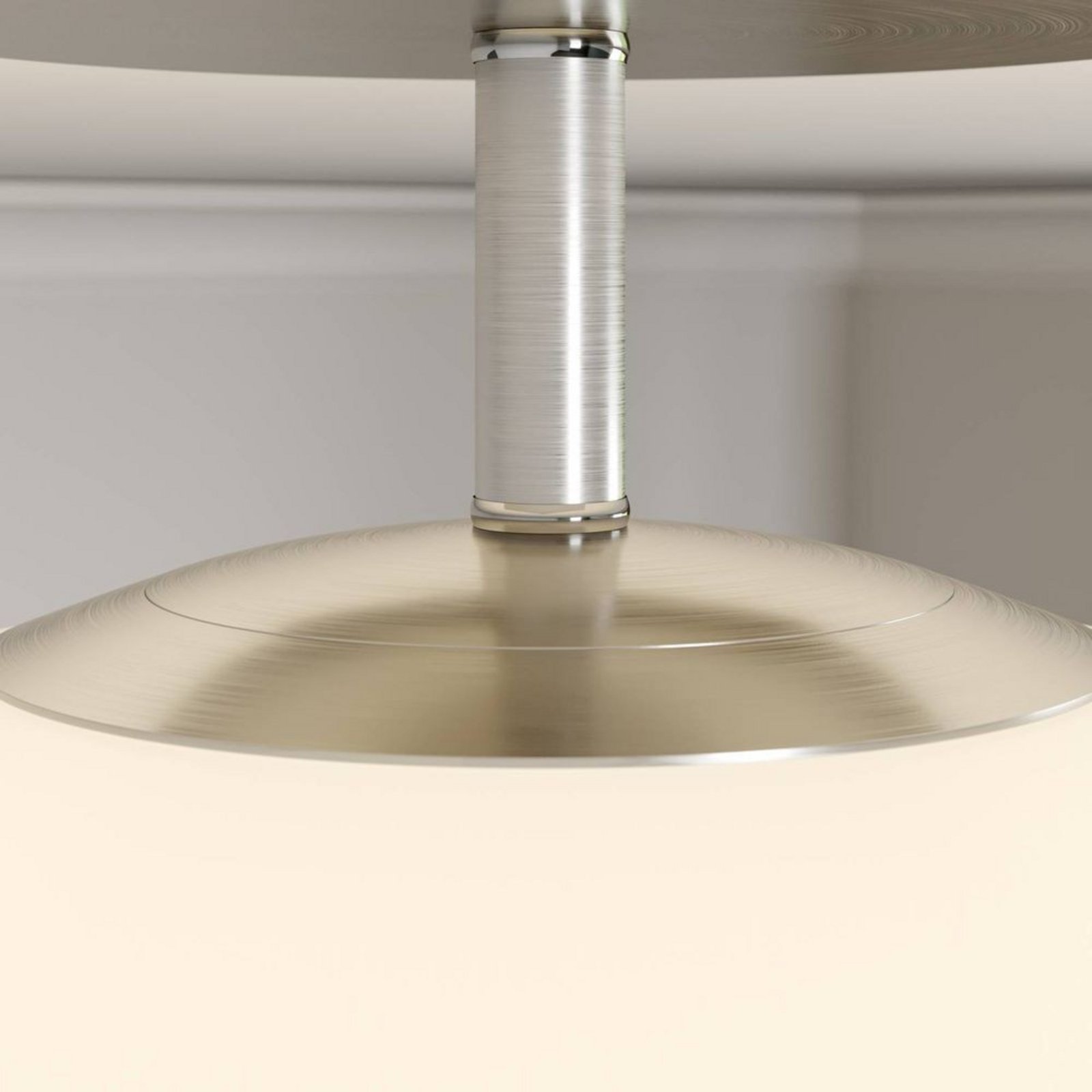 Sonika Deckenleuchte Satin Nickel/Opal White - Lindby