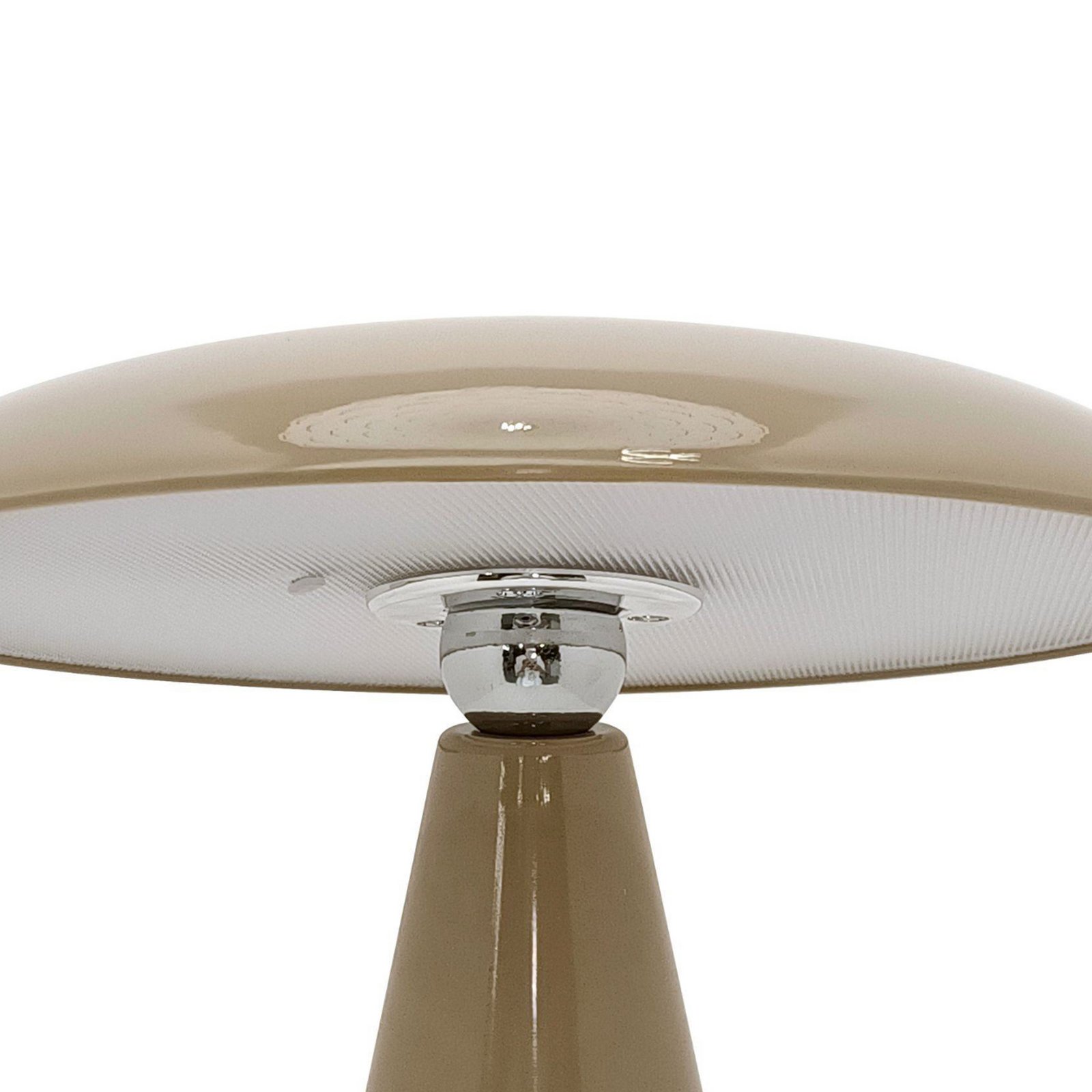 Beacon LED-es újratölthető asztali lámpa Kinoko, barna, IP44, magasság 27 cm