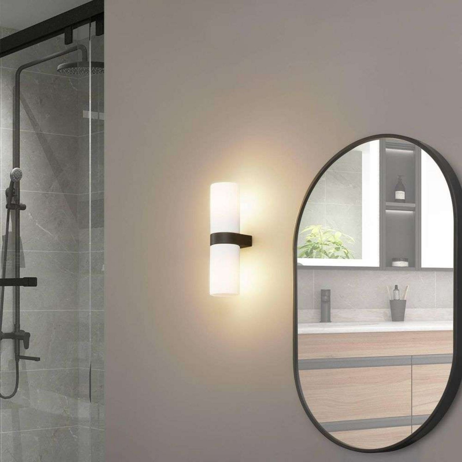 Basolo Wall Lamp H31,5 IP44 Black - Lucande