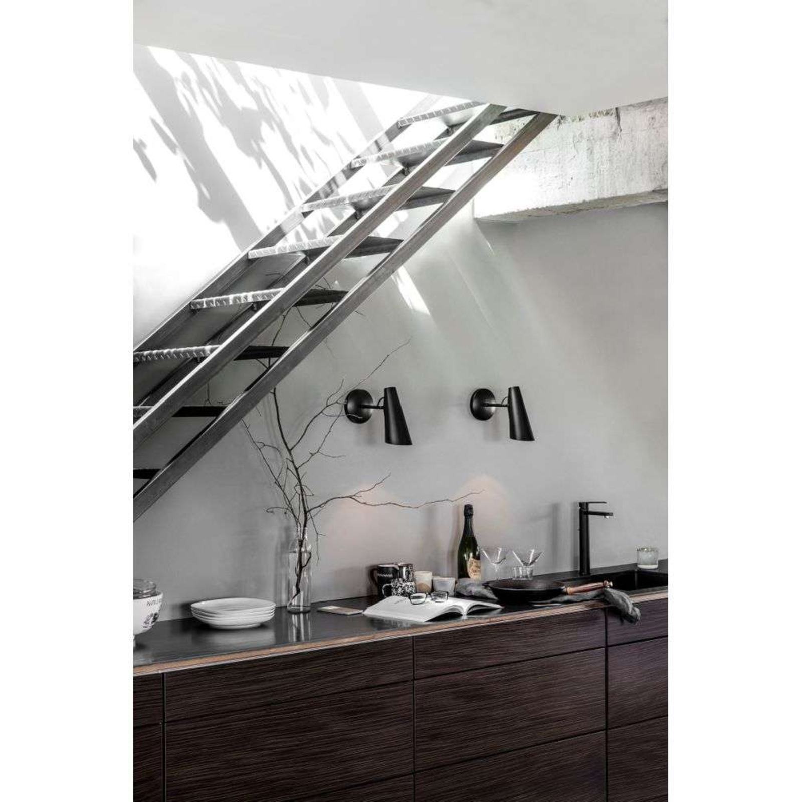 Birdy Applique Murale Court Blanc/Chrome - Northern