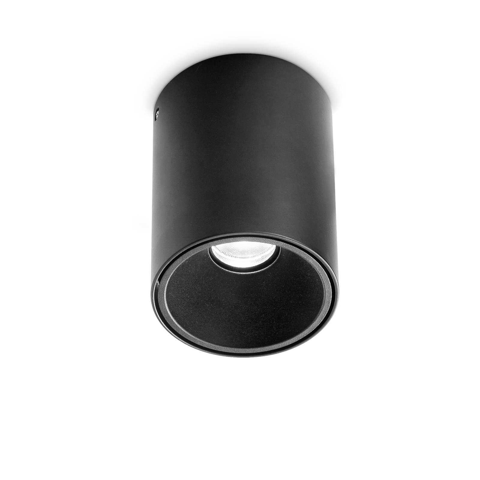 Ideal Lux LED downlight Nitro Round, black, height 14.2 cm