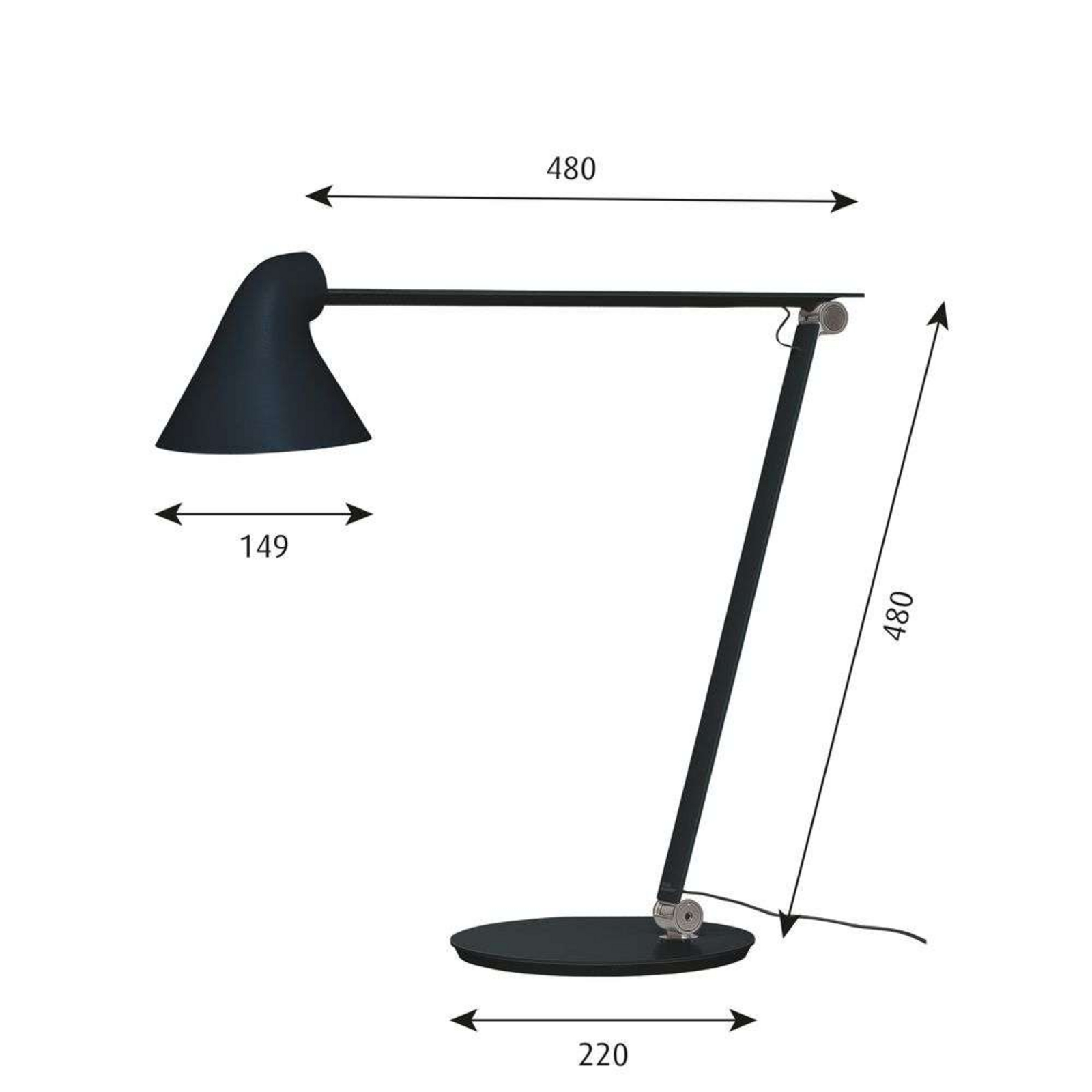 NJP Veioză cu Base 3000K Black - Louis Poulsen