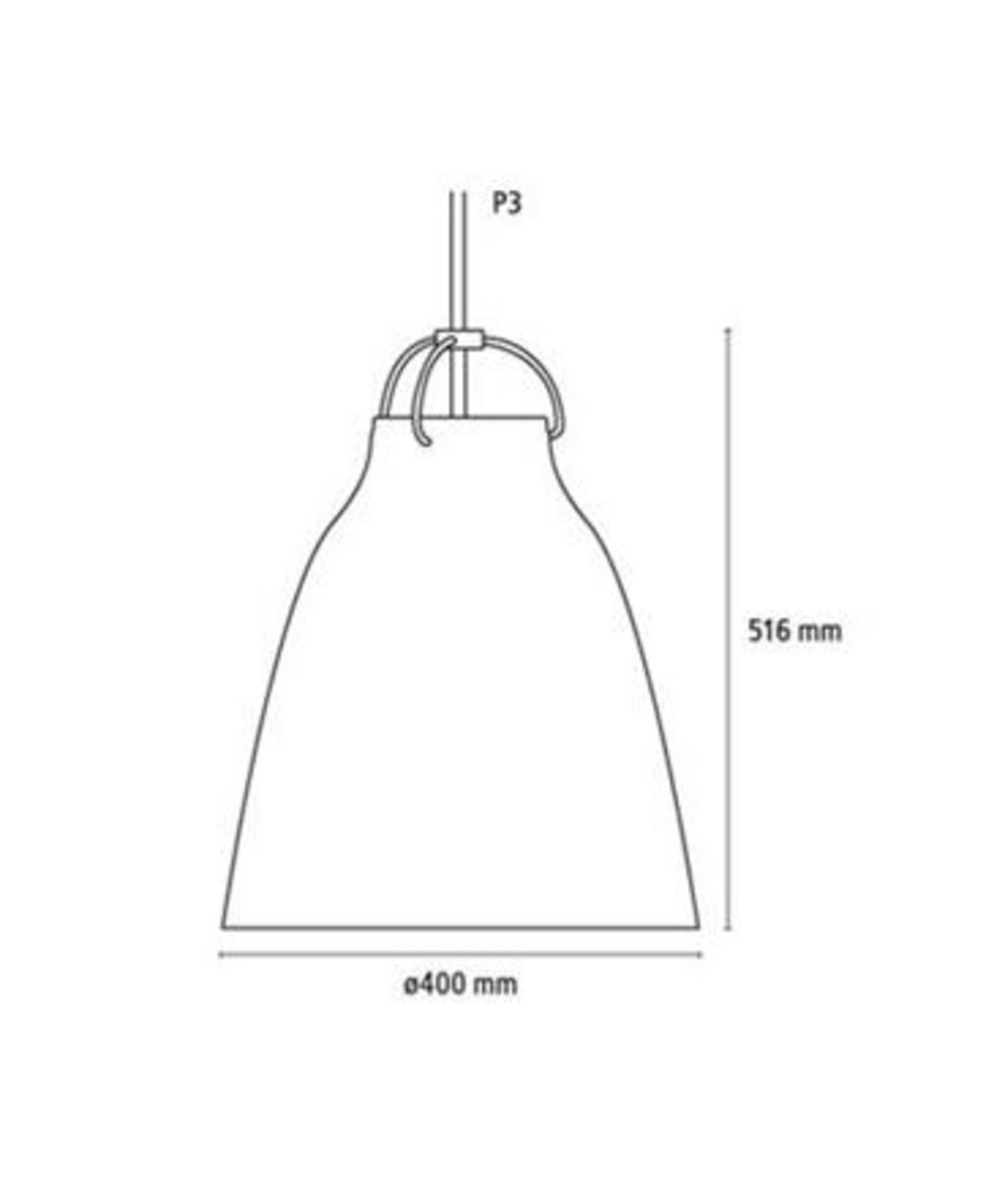 Caravaggio™ P3 Pendant Matt Black - Fritz Hansen