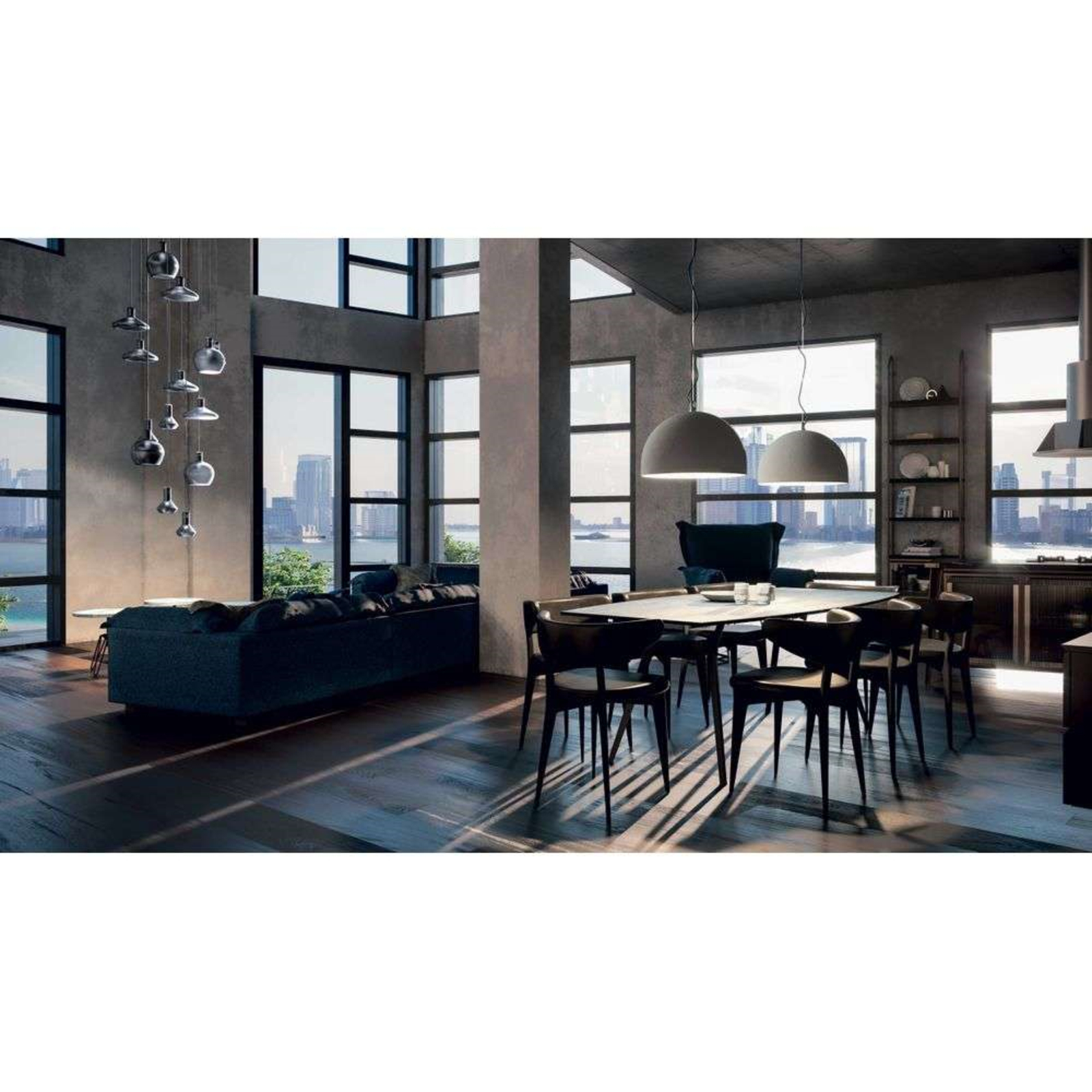 Urban Concrete Dome Hanglamp Ø80 Soft Grey - Diesel Living with Lodes