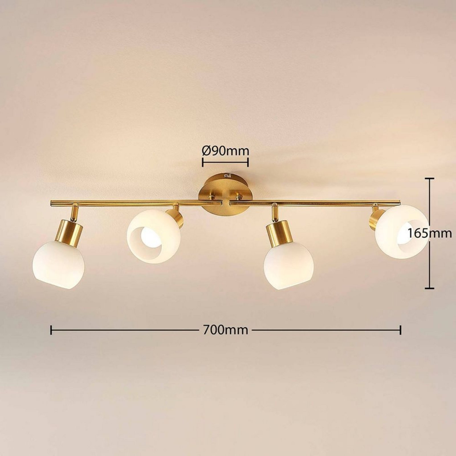 Eleina 4 Stropní Lampa Brass - Lindby
