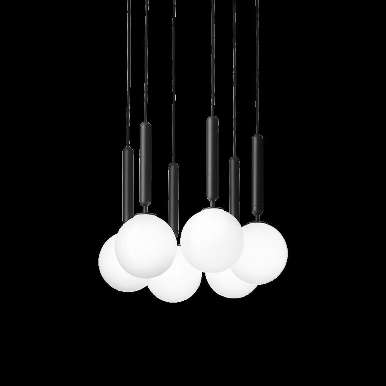 Miira 6 Chandelier Rock Grey/Opal White - Nuura
