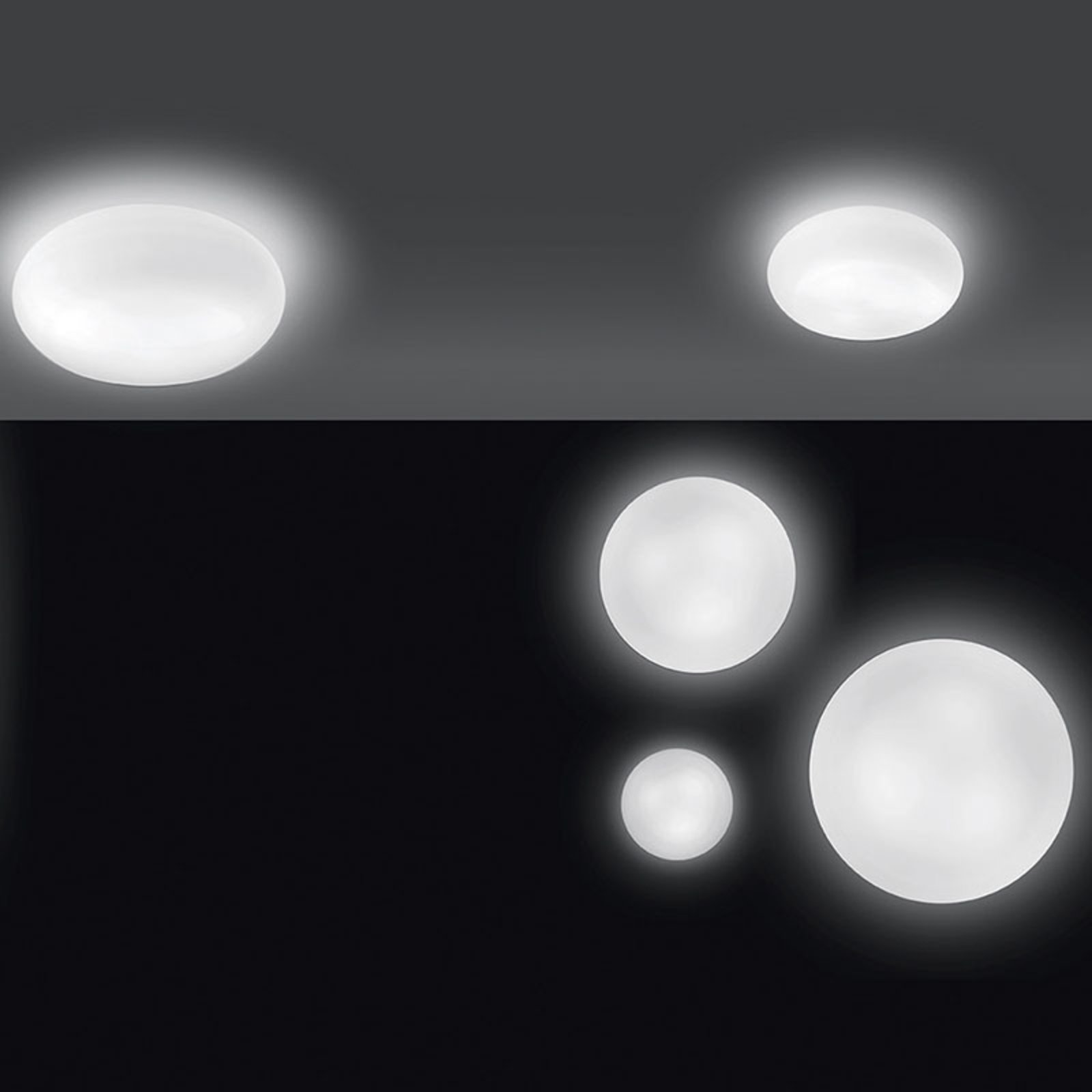 Artemide Itka glas-væglampe IP65, Ø 20 cm