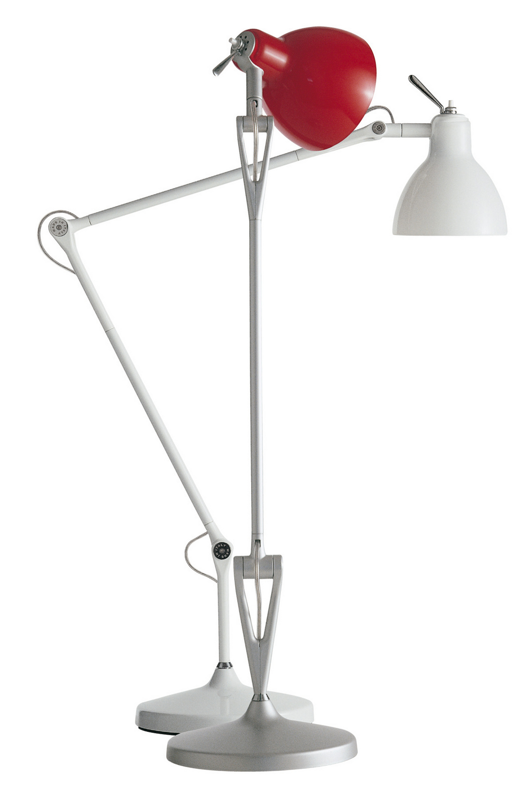 Luxy T2 Stolová Lampa Aluminium s Matte White - Rotaliana