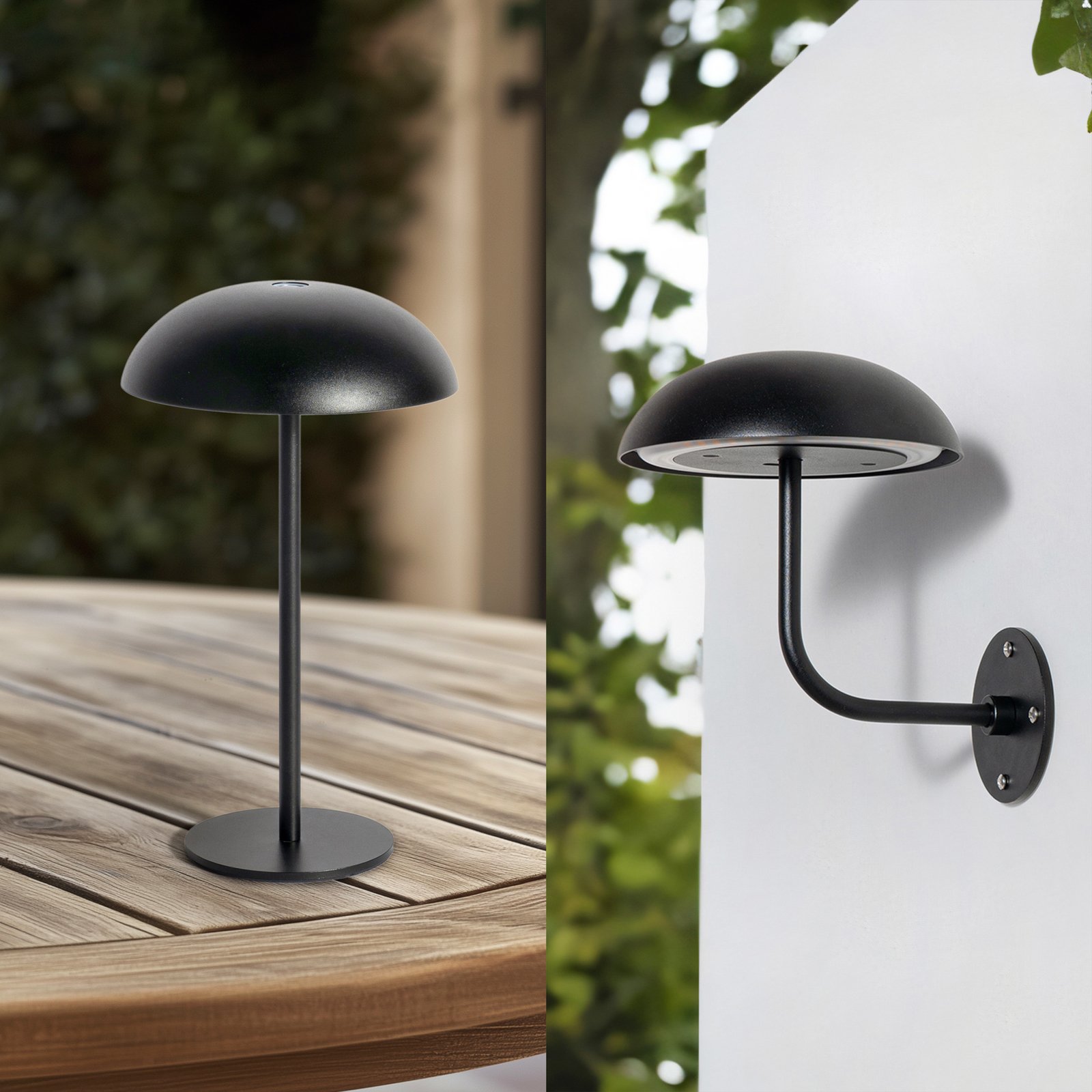 Nabíjecí stolní lampa LED Arcchio Thenra, černá, nástěnný držák