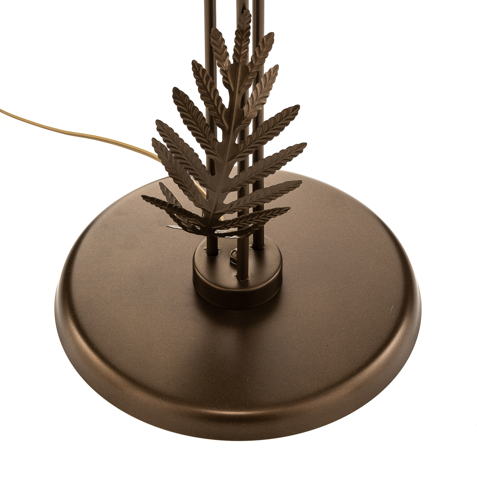 Dubai floor lamp in leaf design, 2-bulb, bronze