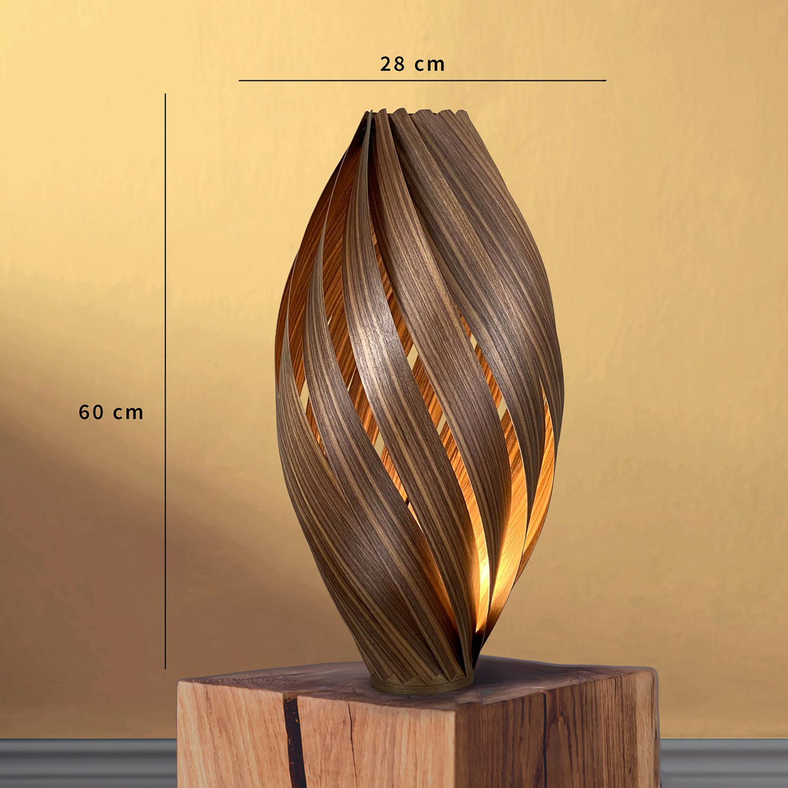 Gofurnit Ardere asztali lámpa, dió, 60 cm magas