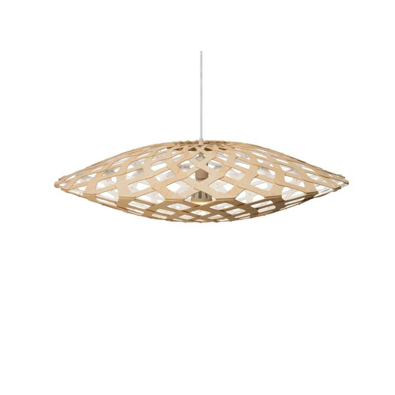 Flax Candeeiro Suspenso Ø80 White 1 Side - David Trubridge