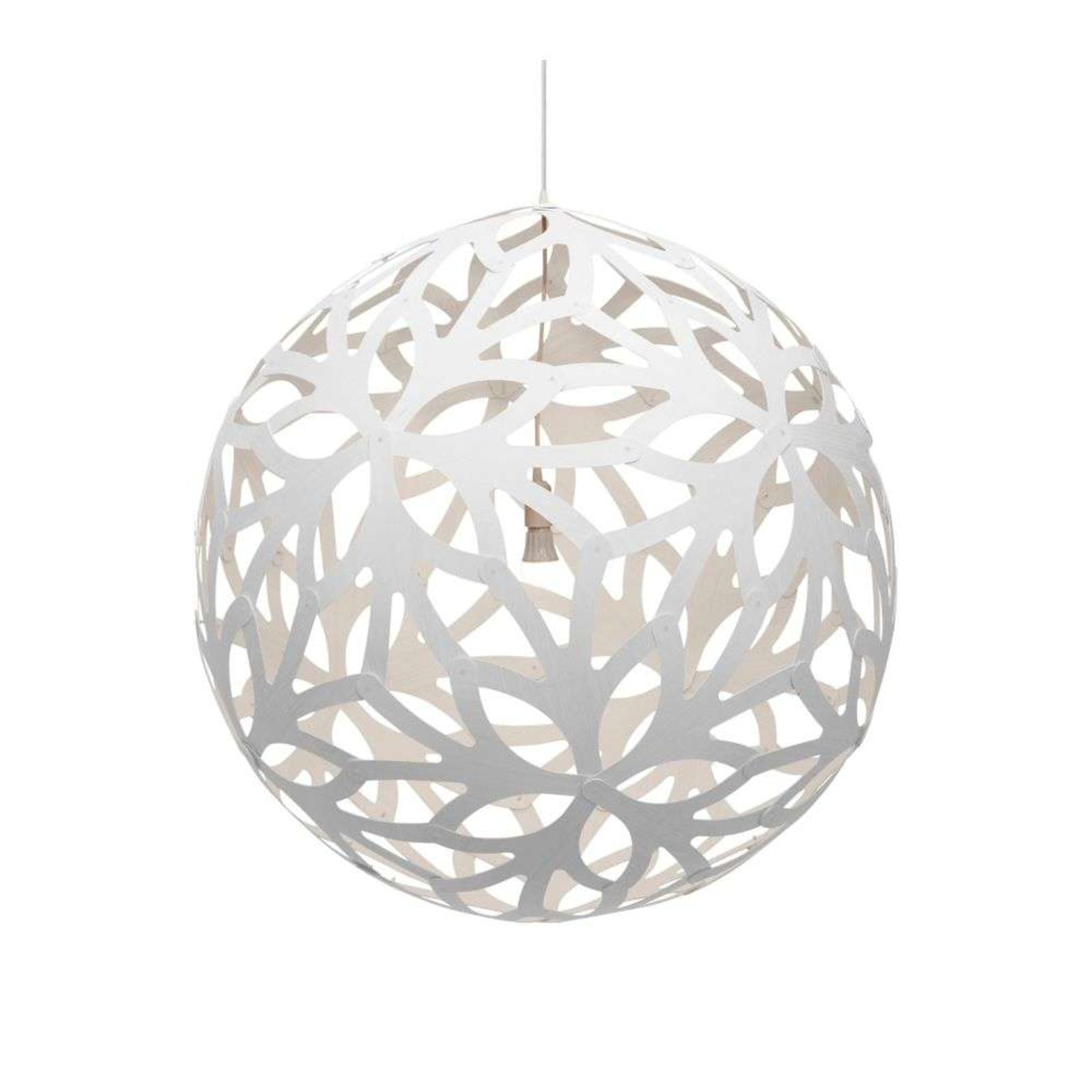 Floral Candeeiro Suspenso Ø80 White 2 Sides - David Trubridge