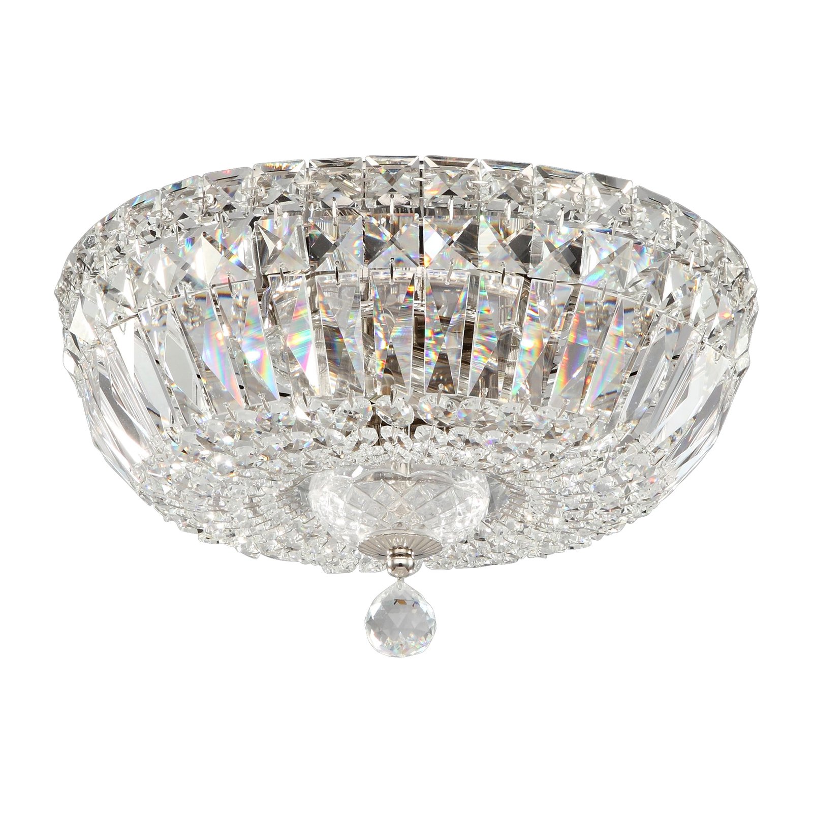 Maytoni Basfor ceiling light, nickel-coloured, Ø 30 cm, 3 x E14