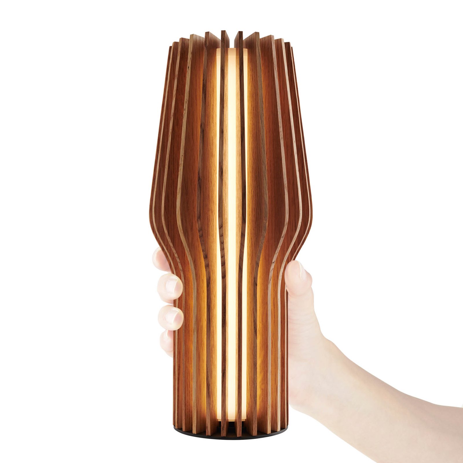 Nabíjecí stolní lampa EVA Solo LED Radiant, světlé dřevo, Ø 9,5 cm