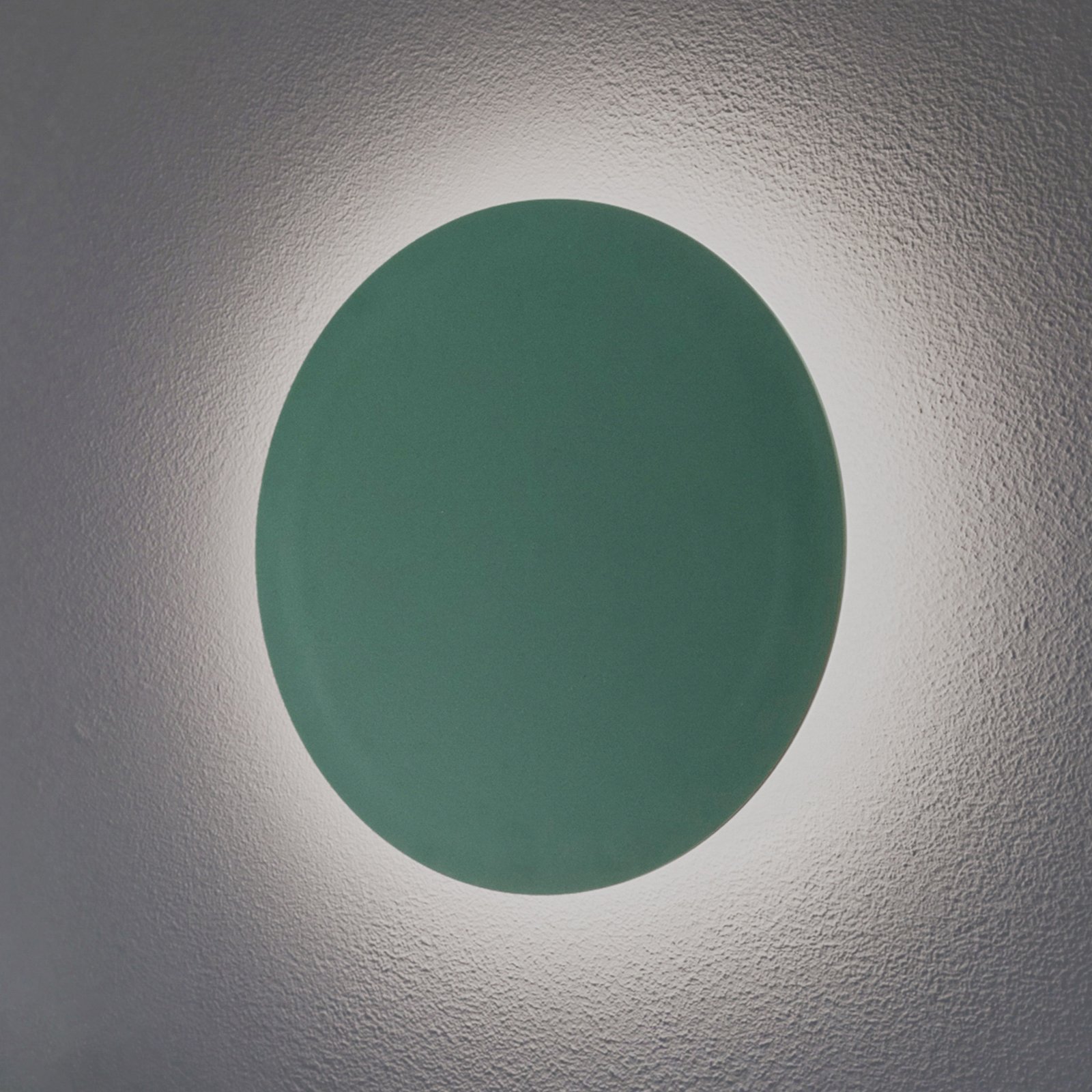 Aplique de pared LED Orios Plus, verde, Ø 30 cm, acero