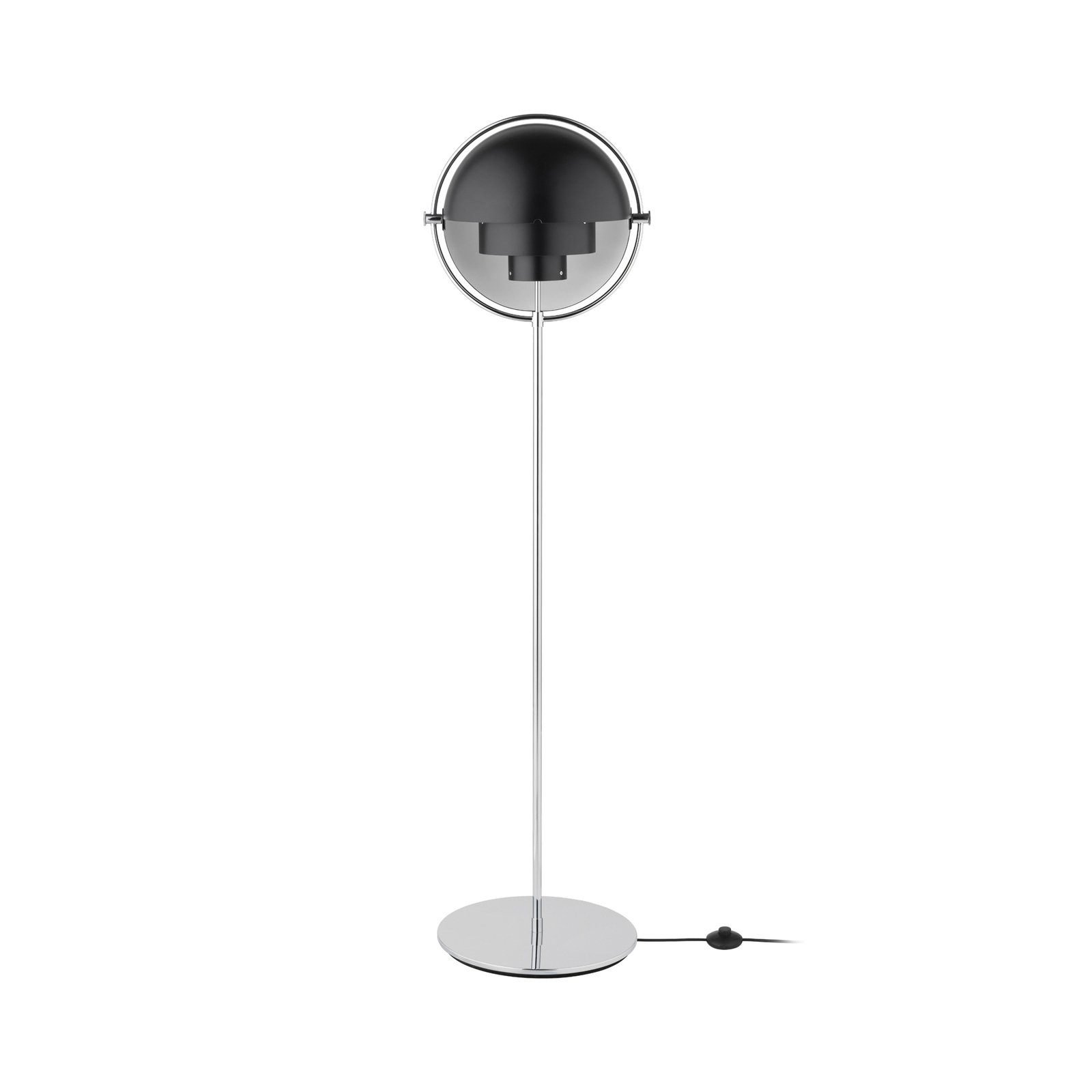 GUBI φωτιστικό δαπέδου Multi-Lite ύψος 148 cm χρώμιο/ανθρακί μαύρο