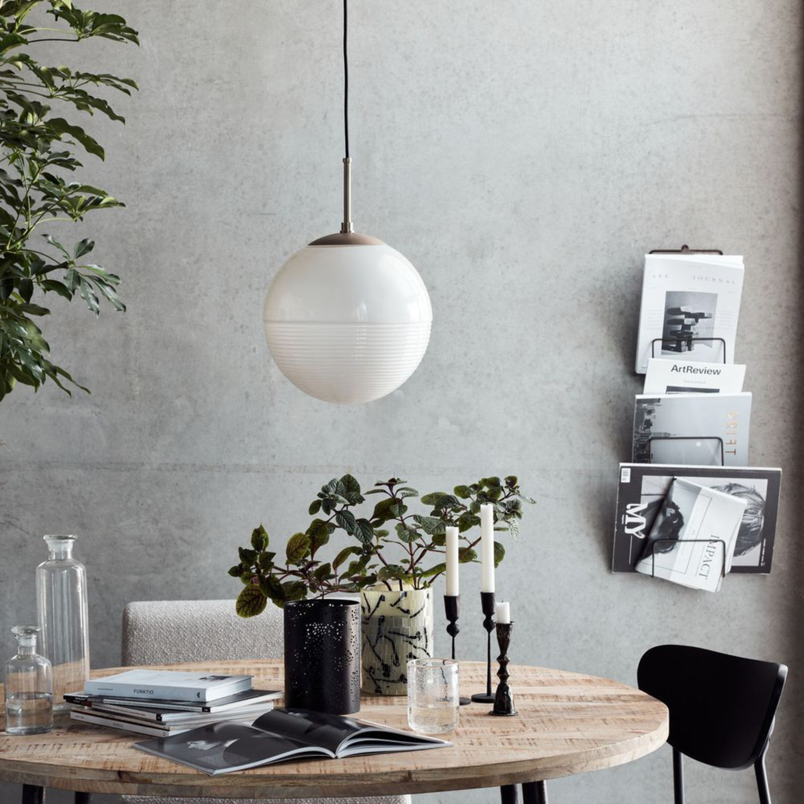 Halda Pendant Ø30x40 White/Brown - House Doctor