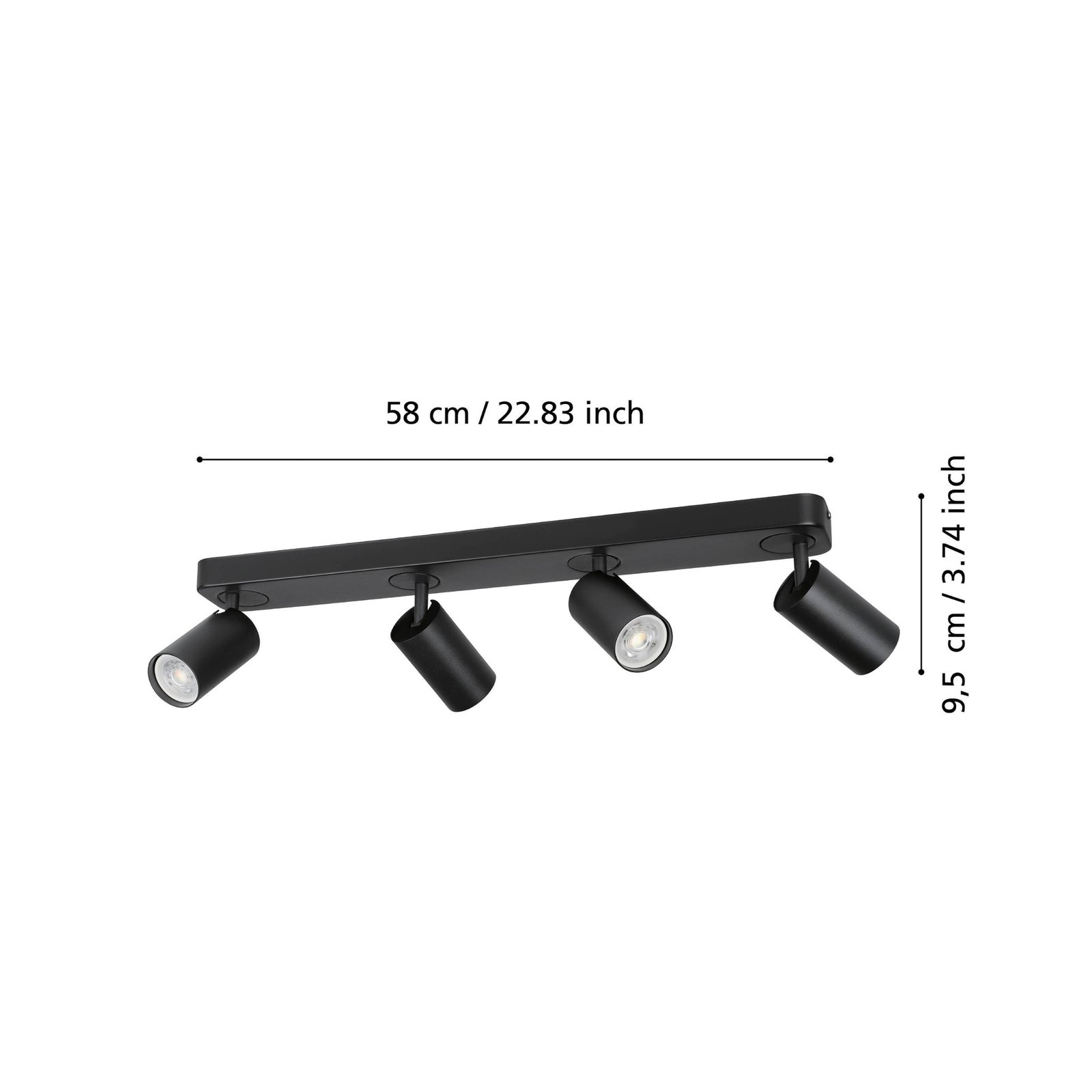EGLO connect Telimbela-Z spot soffitto 4 luci nero