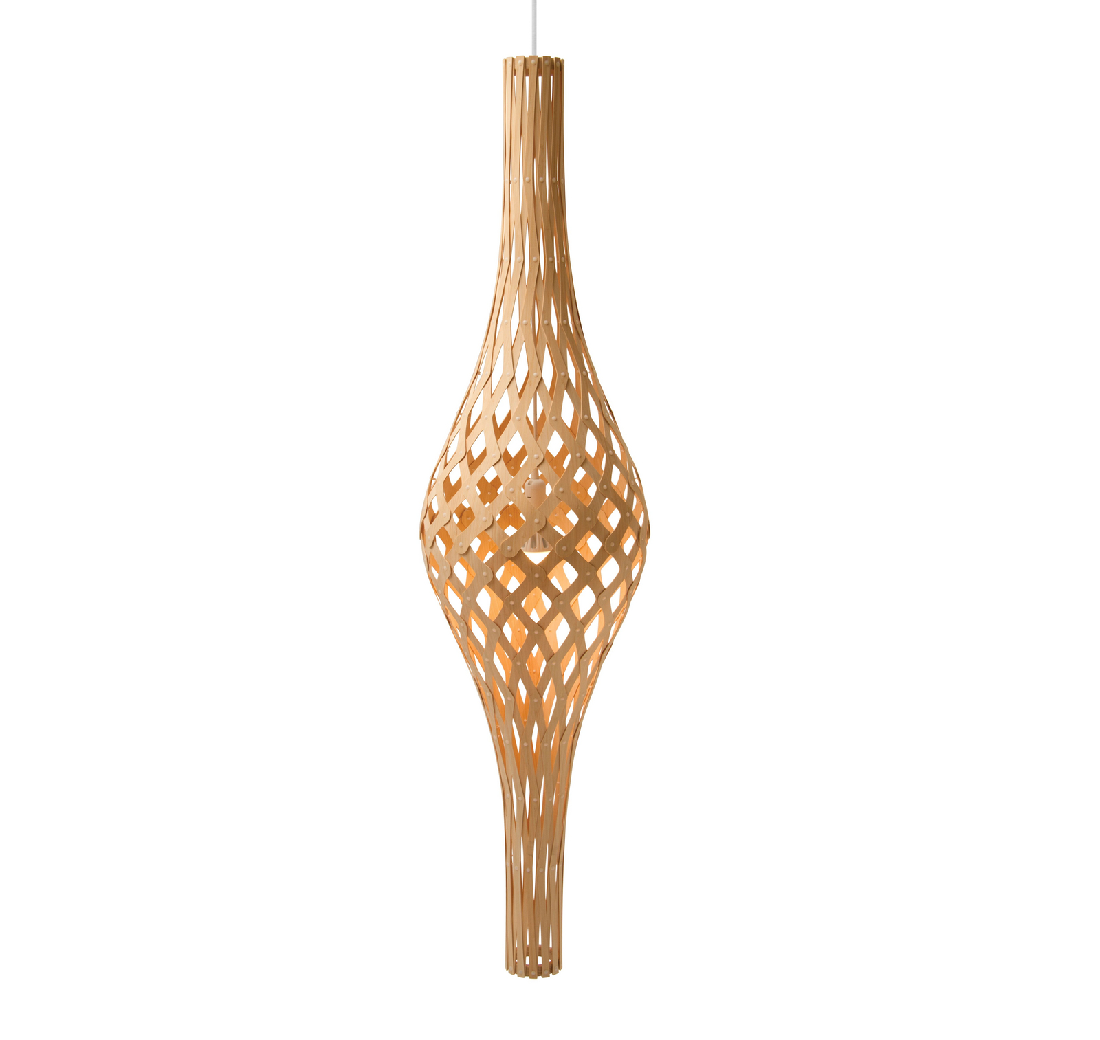Nikau Pendel White 2 Sides - David Trubridge