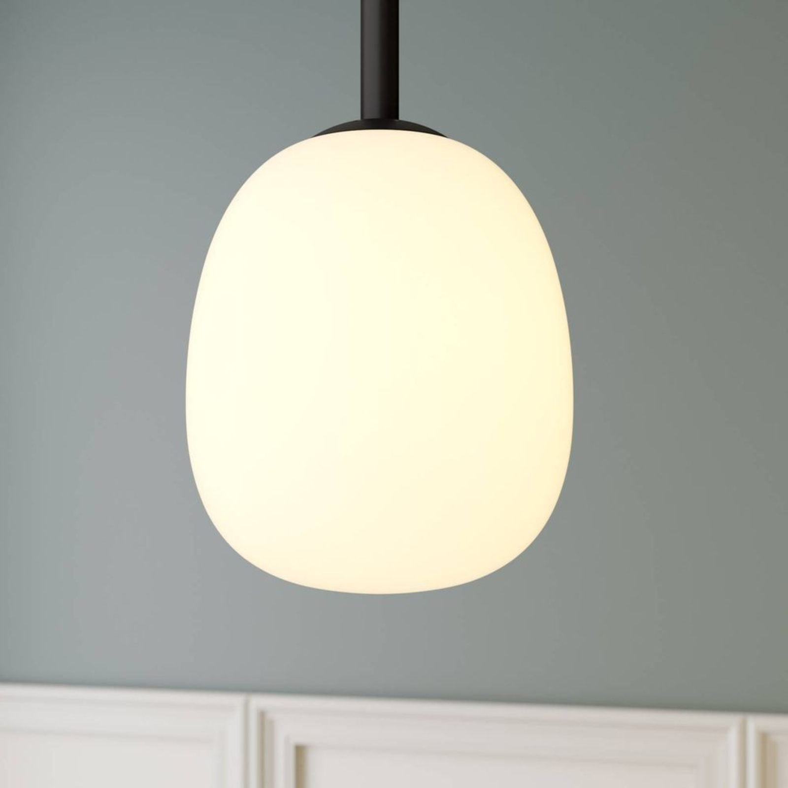 Etiena 5 Hanglamp Opal/Black - Lindby