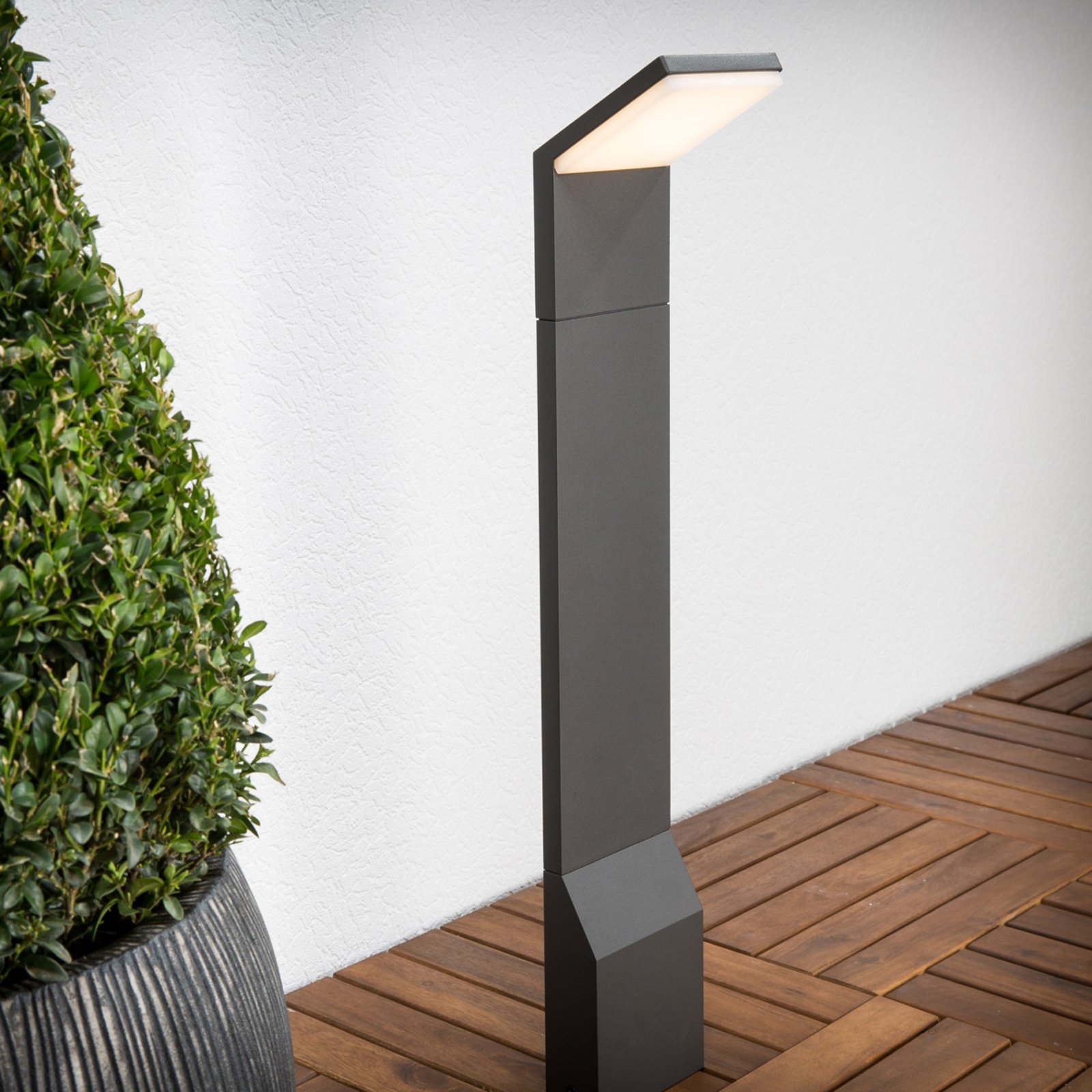 Lucande LED apgaismojums celiņiem Nevio, 60 cm, antracīts, metāls