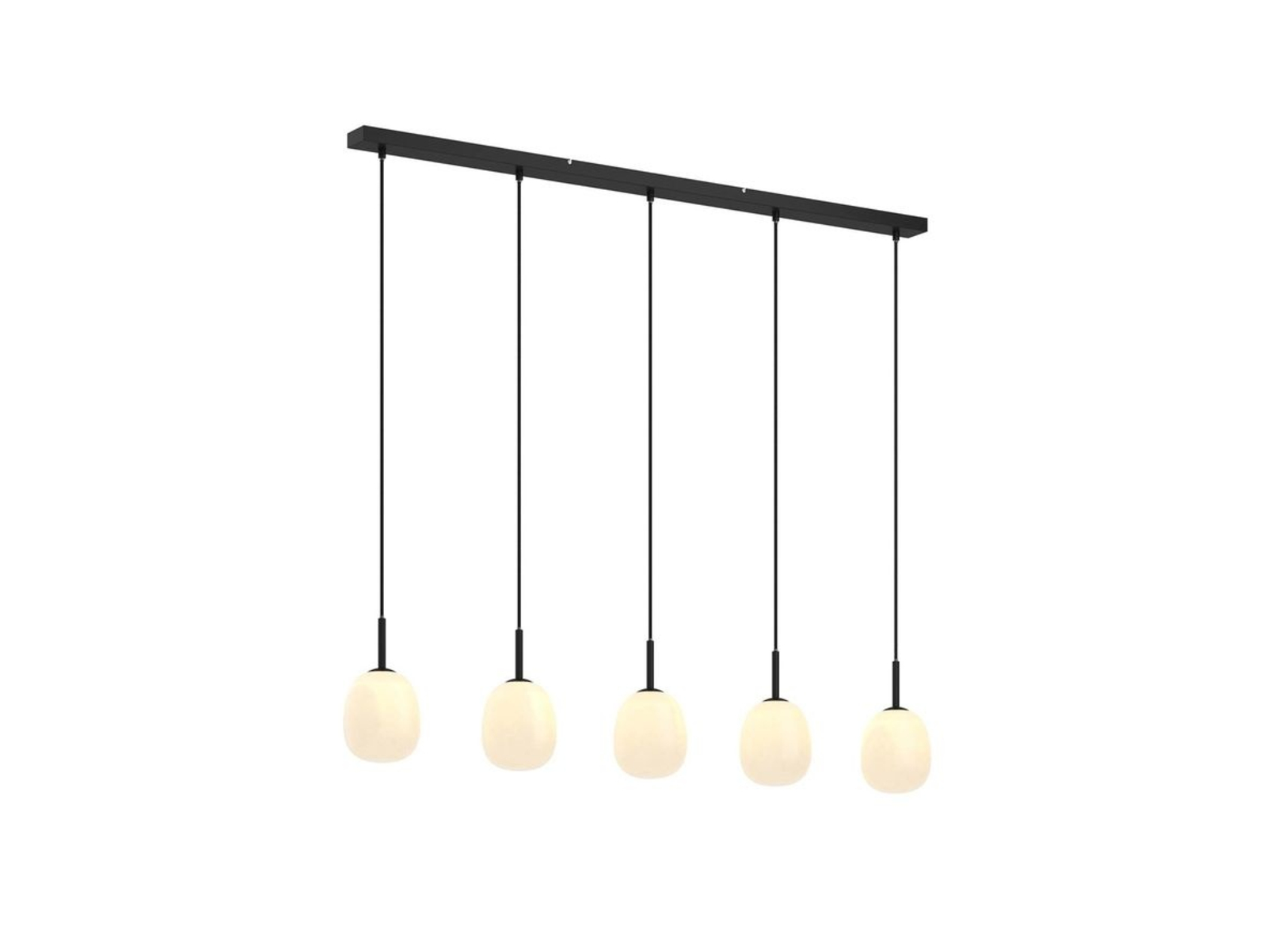 Etiena 5 Hanglamp Opal/Black - Lindby