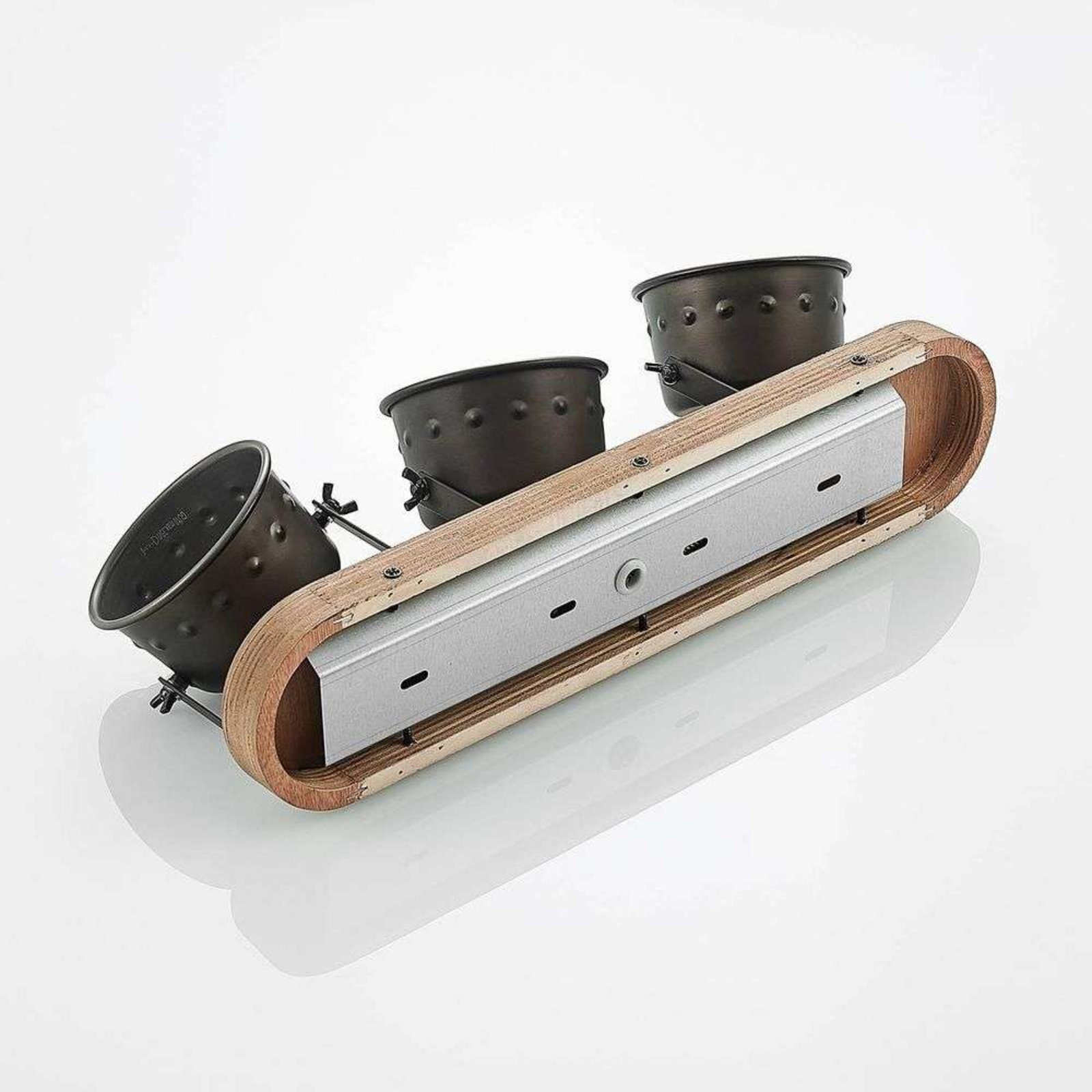 Rubinjo 3 Plafondlamp Wood/Black - Lindby