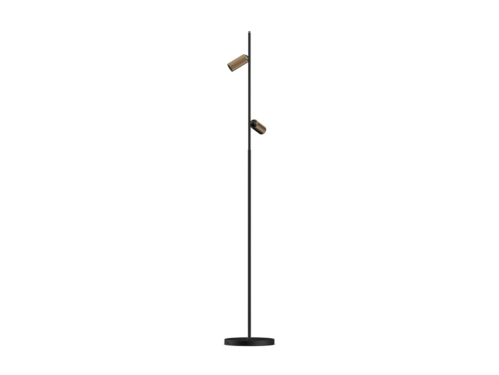 Decor F2 LED Stehleuchte Double Dim. Schwarz/Messing - Antidark