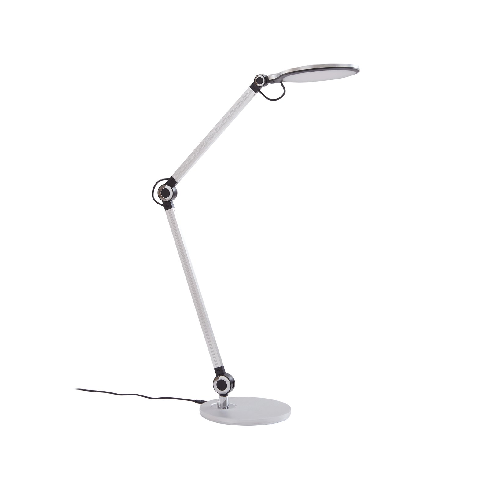 Lindby LED-bordslampa Nyxaris, silver, metall, CCT, 50 cm