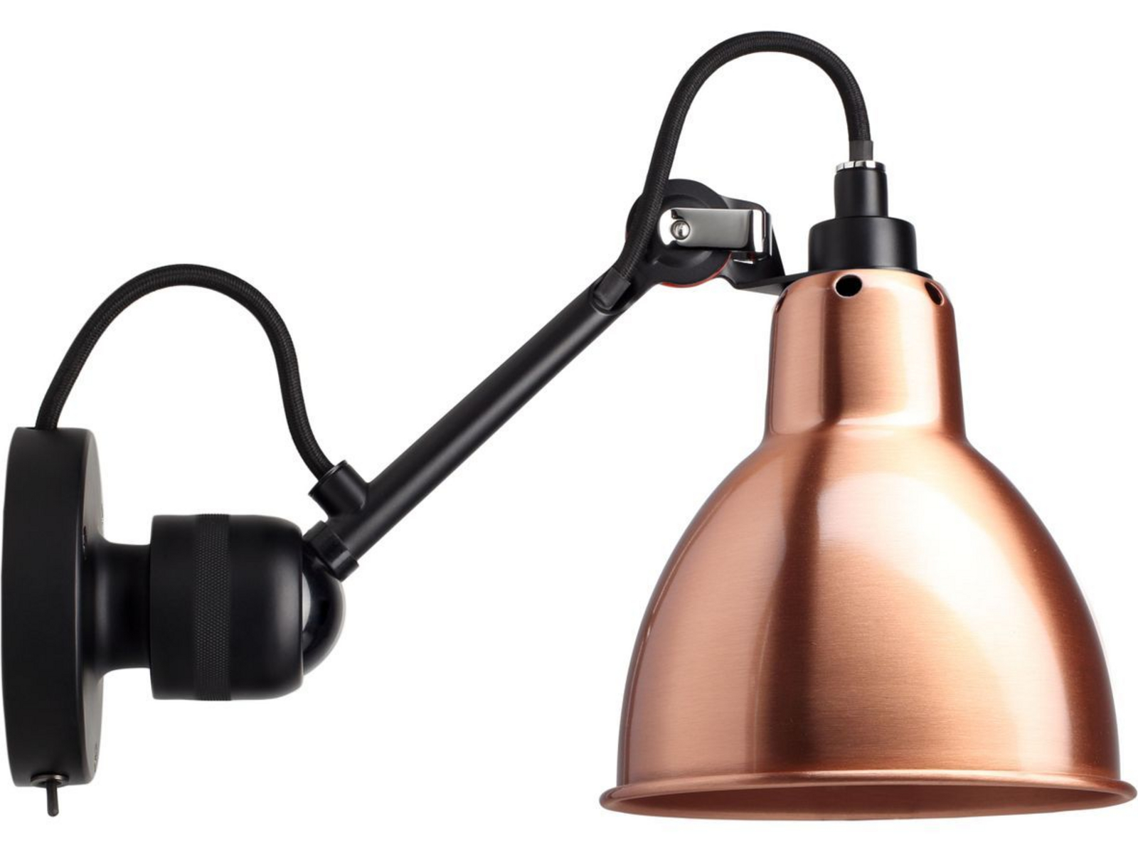 304SW Vegglampe Svart/Kobber - Lampe Gras