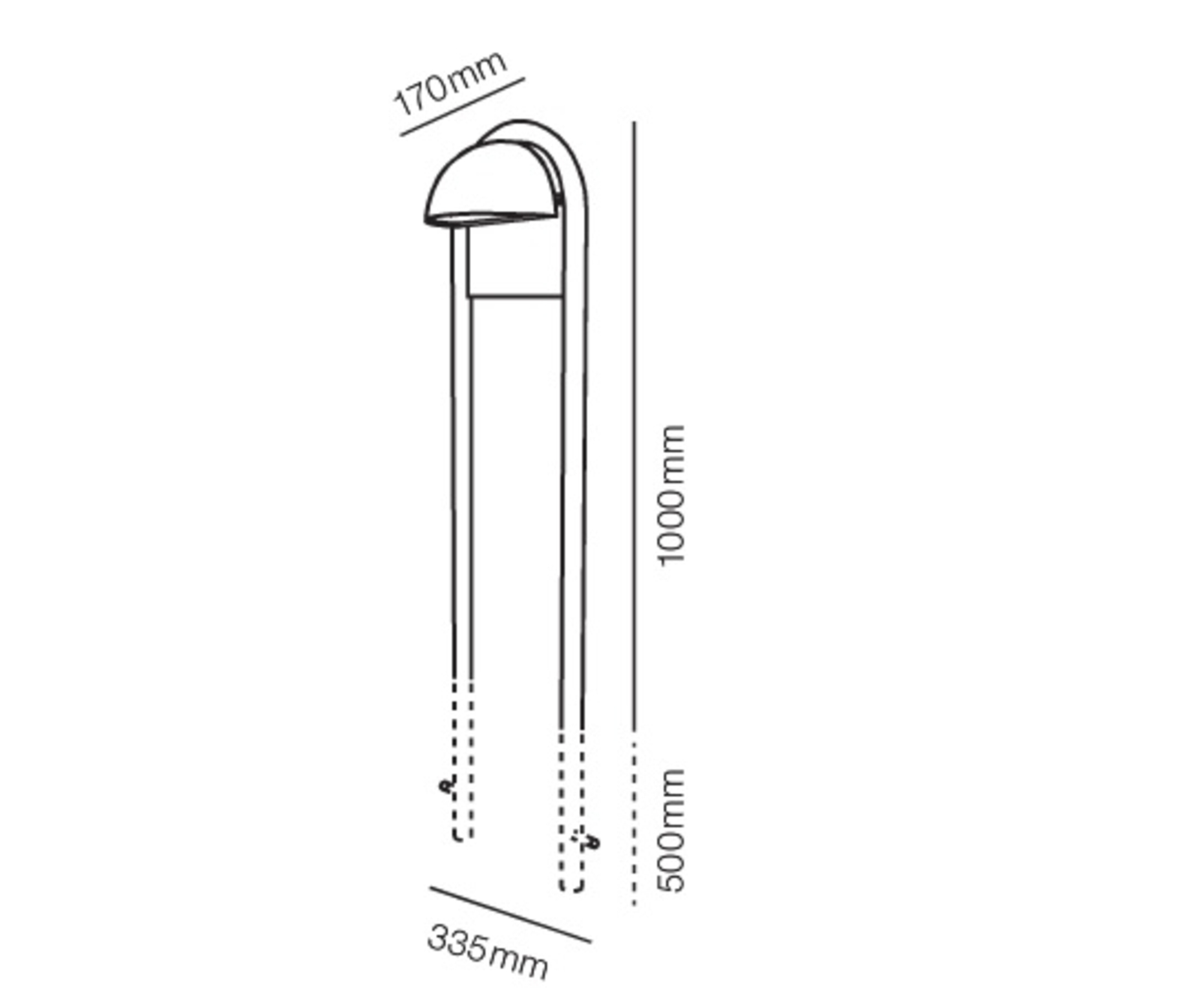 Rørhat Stander 1000mm Cinkovano - Light-Point