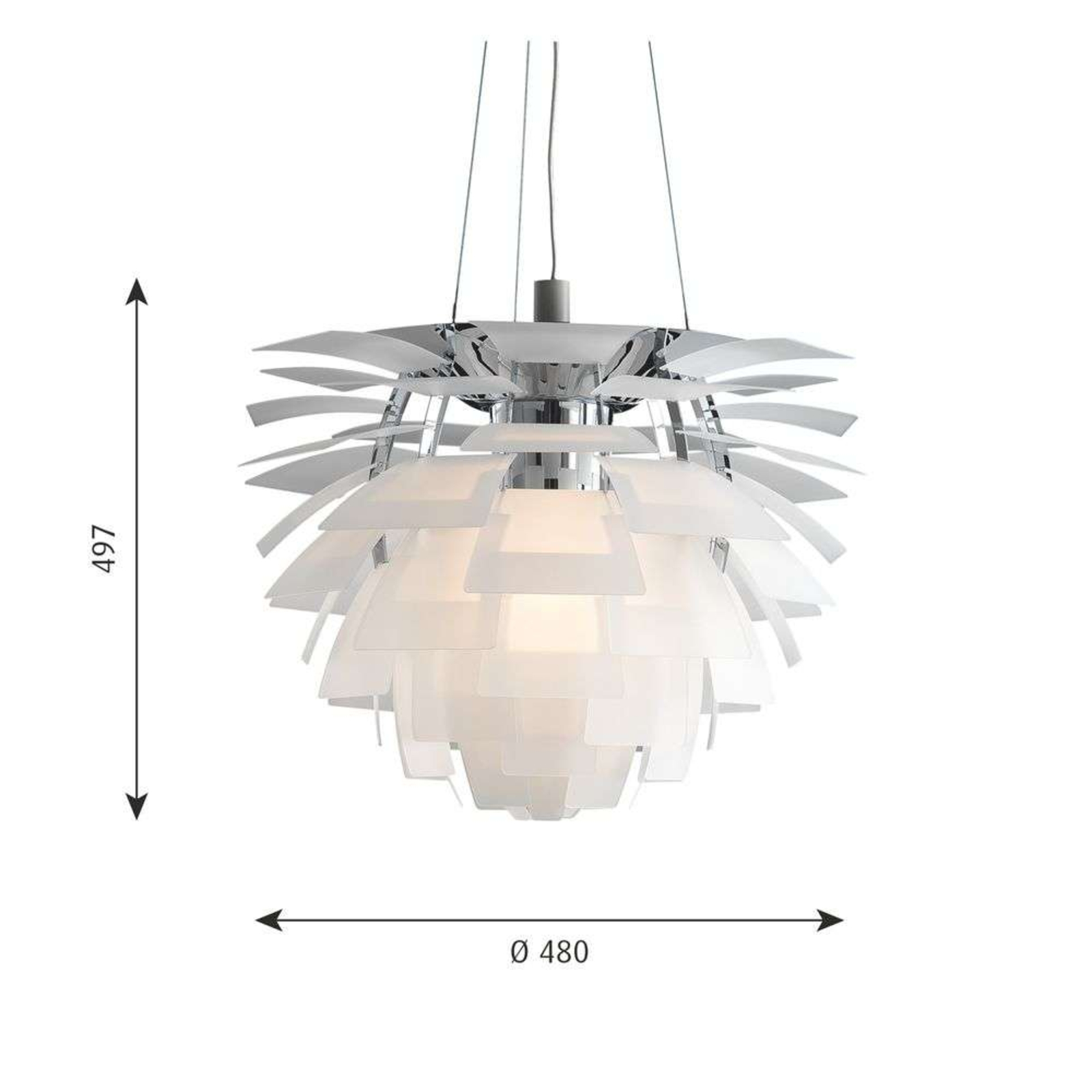 PH Artichoke Suspension Ø480 LED (DTW) White - Louis Poulsen