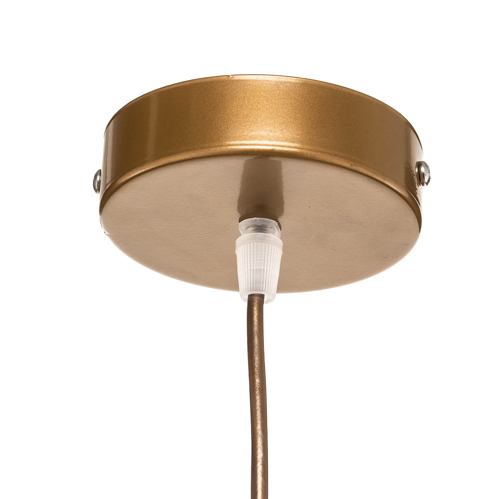 Lámpara colgante Devon, marrón/beige/crudo/dorado Ø45cm
