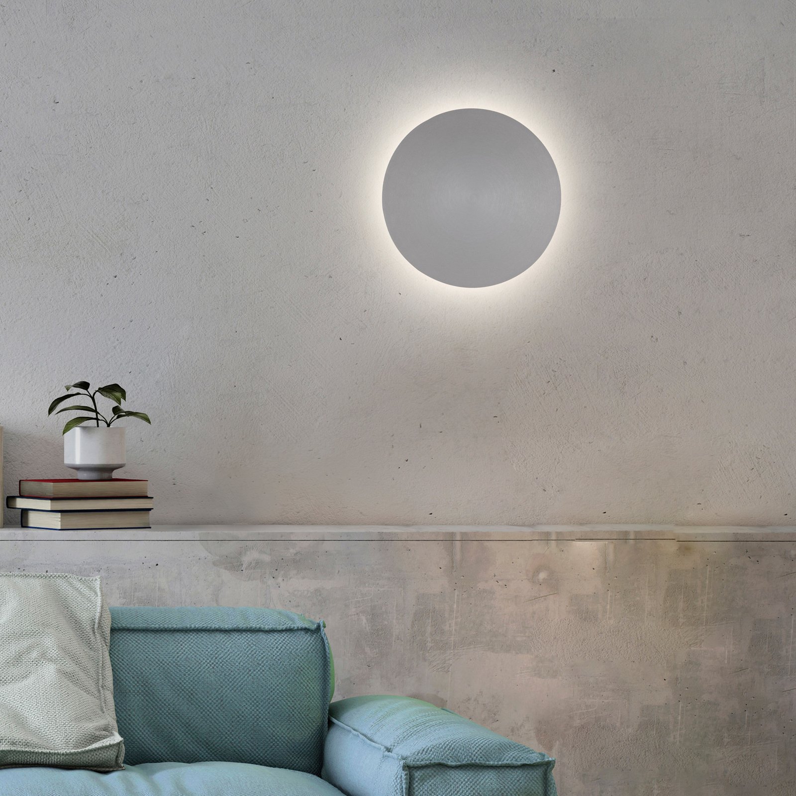 Aplique de pared LED Puntua Ø 25 cm gris